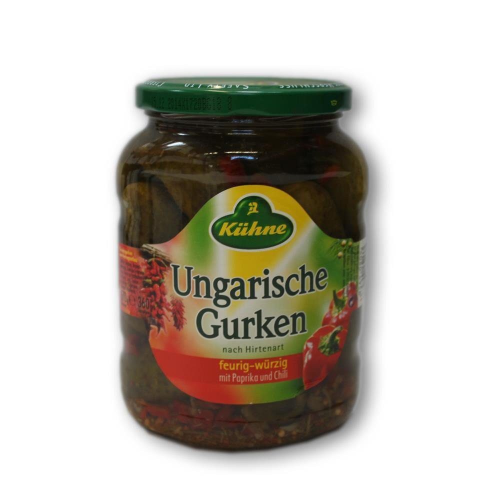 Kühne Gemüsekonserve, Kühne Ungarische Gewürzgurken mit Paprika Chili scharf 670g
