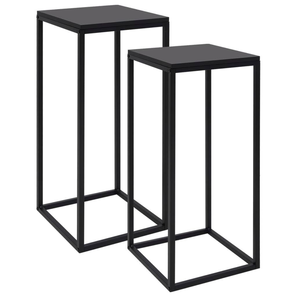 Couchtisch Beistelltische 2 Stk. Schwarz Stahl