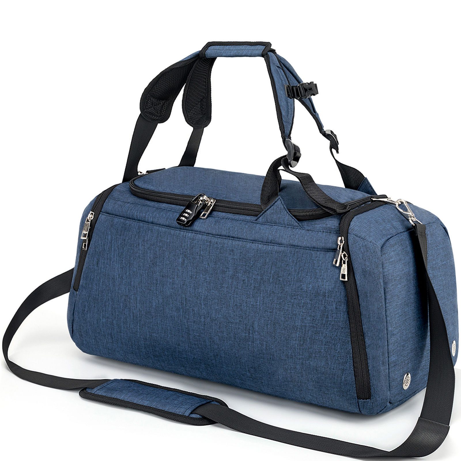 OKWISH Reisetasche Trainingstasche Sporttasche Handtasche Schultertasche Seesack (Fitness Tasche Schwimmtasche Sport Reise Tasche Übernachtungstasche, 42L, Zahlenschloss, groß, Weekender, mit Schuhfach Nassfach), Männer Frauen Reisen Gym Urlaub Übernachtung Freizeit Arbeit Business