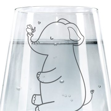 Mr. & Mrs. Panda Glas Elefant Biene - Transparent - Geschenk, Trinkglas mit Gravur, Liebess, Premium Glas, Elegantes Design