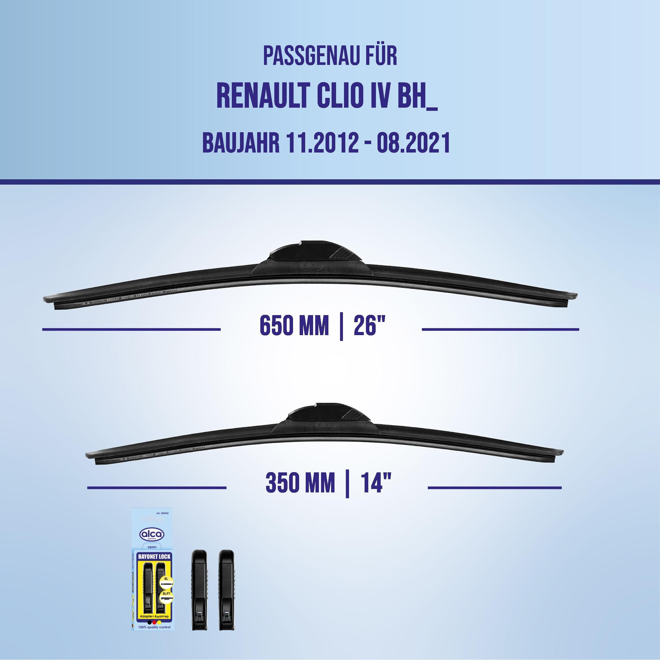 alca Scheibenwischblätter passend für RENAULT CLIO IV, 11.2012 - 08.2021, Frontscheibe, (Packung, Scheibenwischer), mit Nano Graphit Beschichtung – Bild 2 von 5