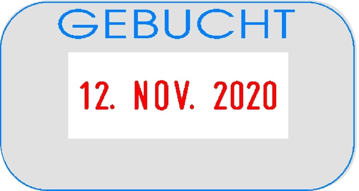 COLOP Stempel Textstempel Printer S 260/L mit Datumsanzeige 'Gebucht'