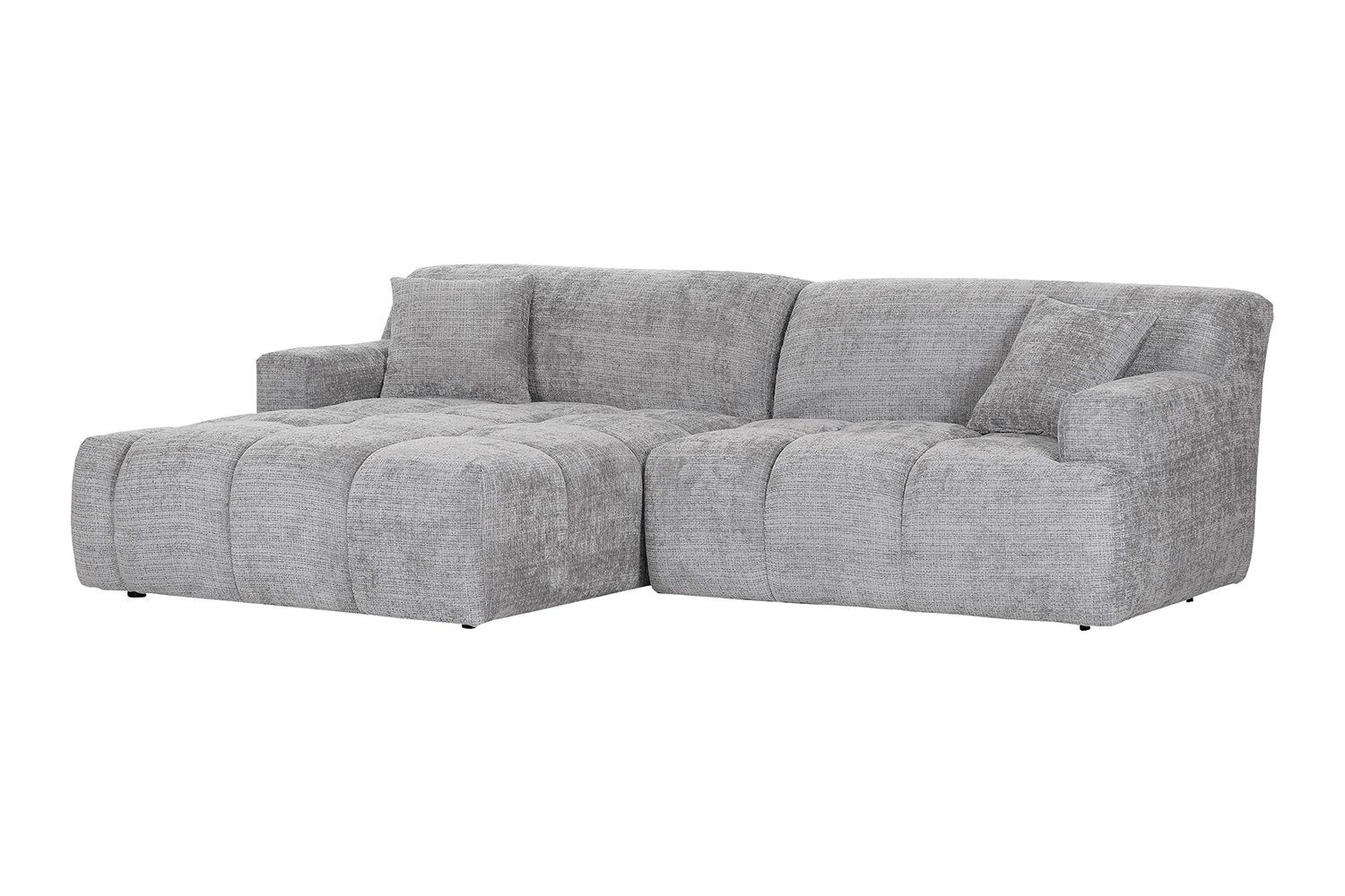 Gutmann Factory Ecksofa PREGO, Grau, Stoffbezug, inkl. 2 Zierkissen, B 265 x H 76 x T 175 cm, Polyätherschaumpolsterung, Wellenunterfederung