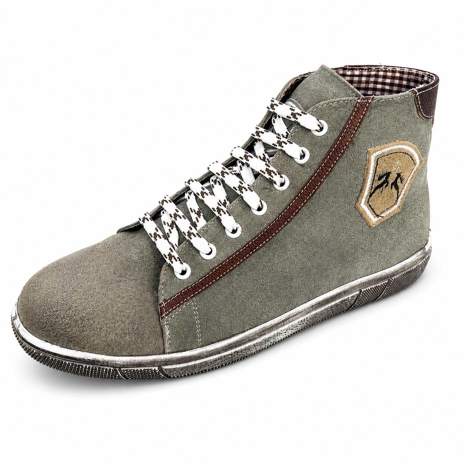 Maddox Herren Leder Trachtenschuhe "Marinus", Stein Grau Sneaker