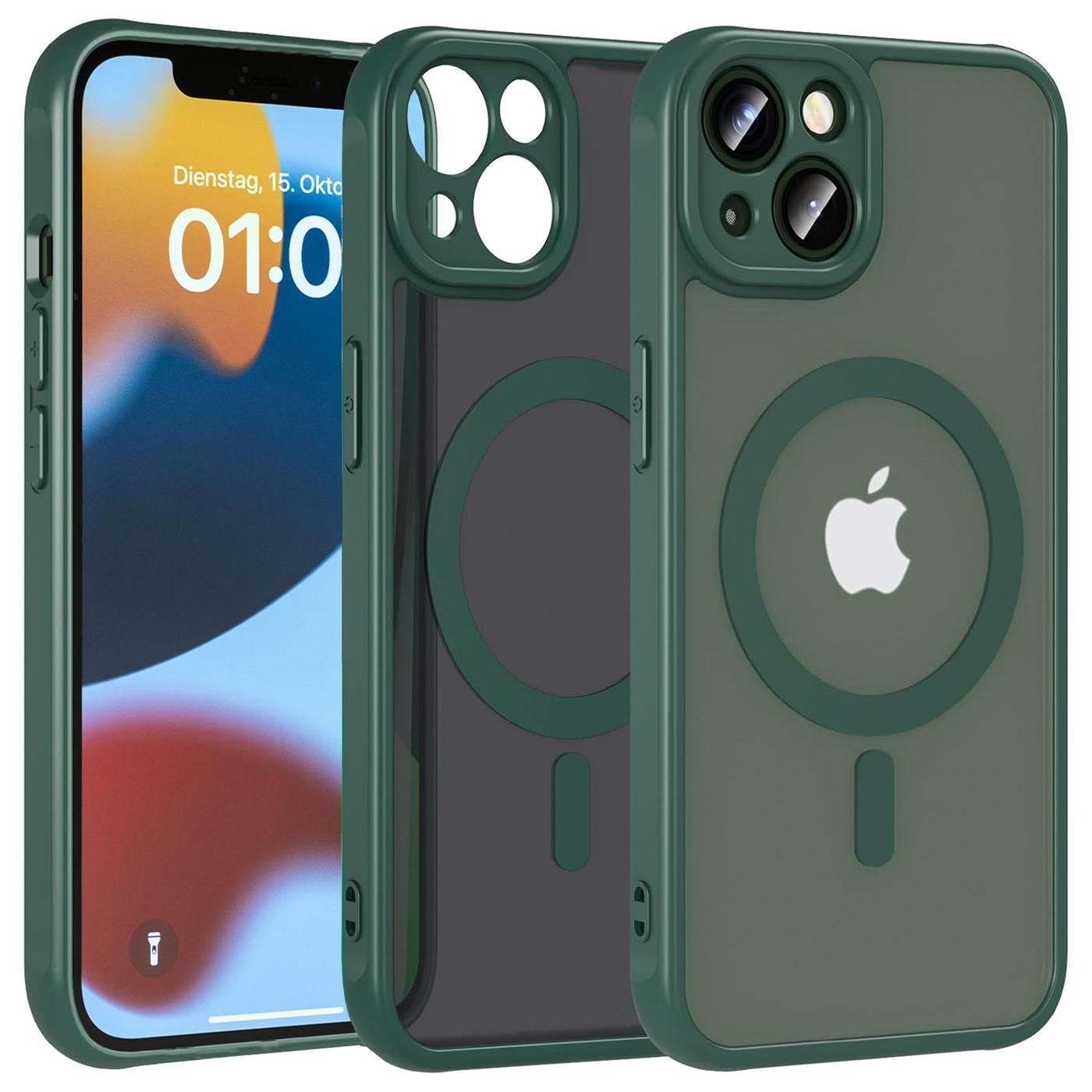 CoolGadget Handyhülle Magnet-Hülle für iPhone 12 Schutzhülle magnetisch 6,1 Zoll, Hülle Matt Stoßfest kompatibel mit Magsafe Zubehör Kameraschutz Case
