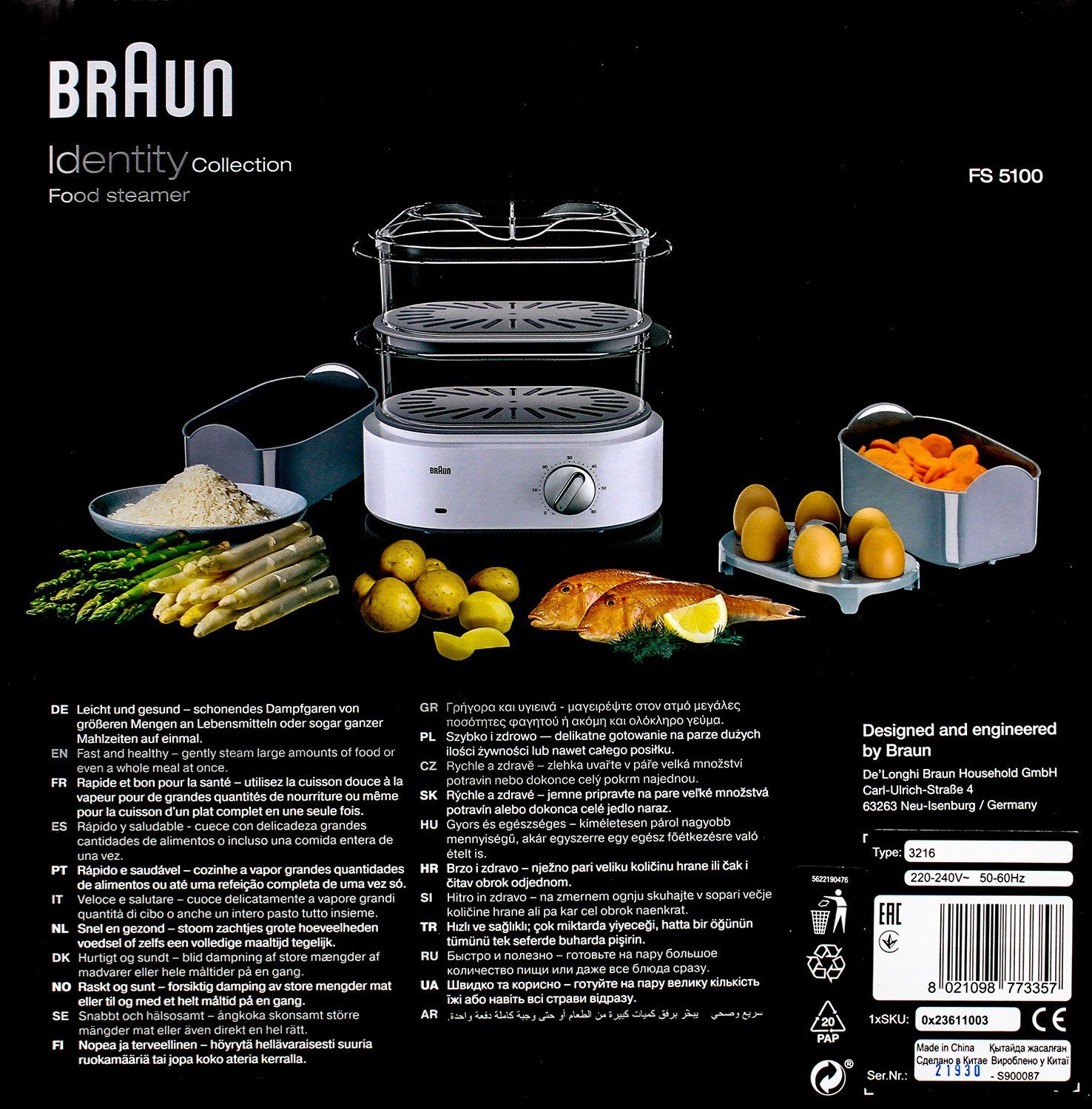 Braun Dampfgarer Braun FS 5100 IdentityCollection Dampfgarer weiß