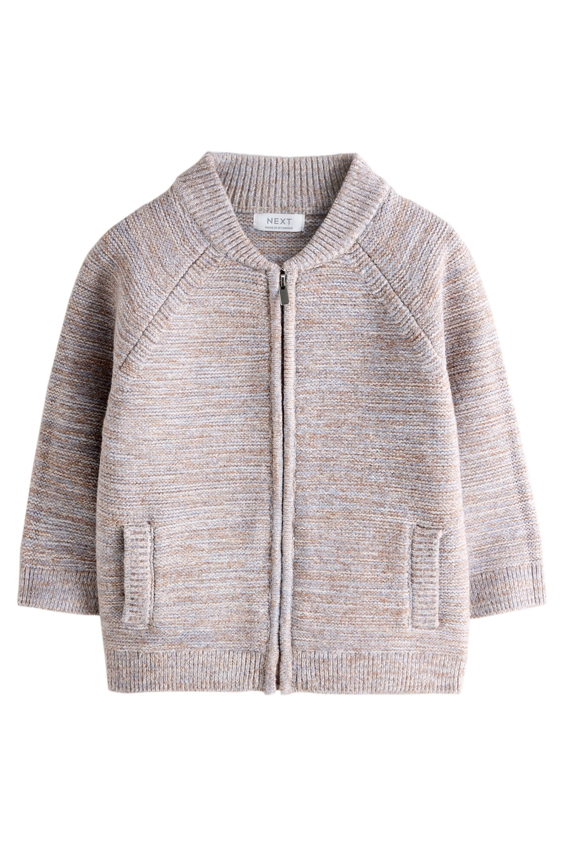 Next Strickjacke Bomber-Strickjacke mit Reißverschluss + Drehdetail (1-tlg)