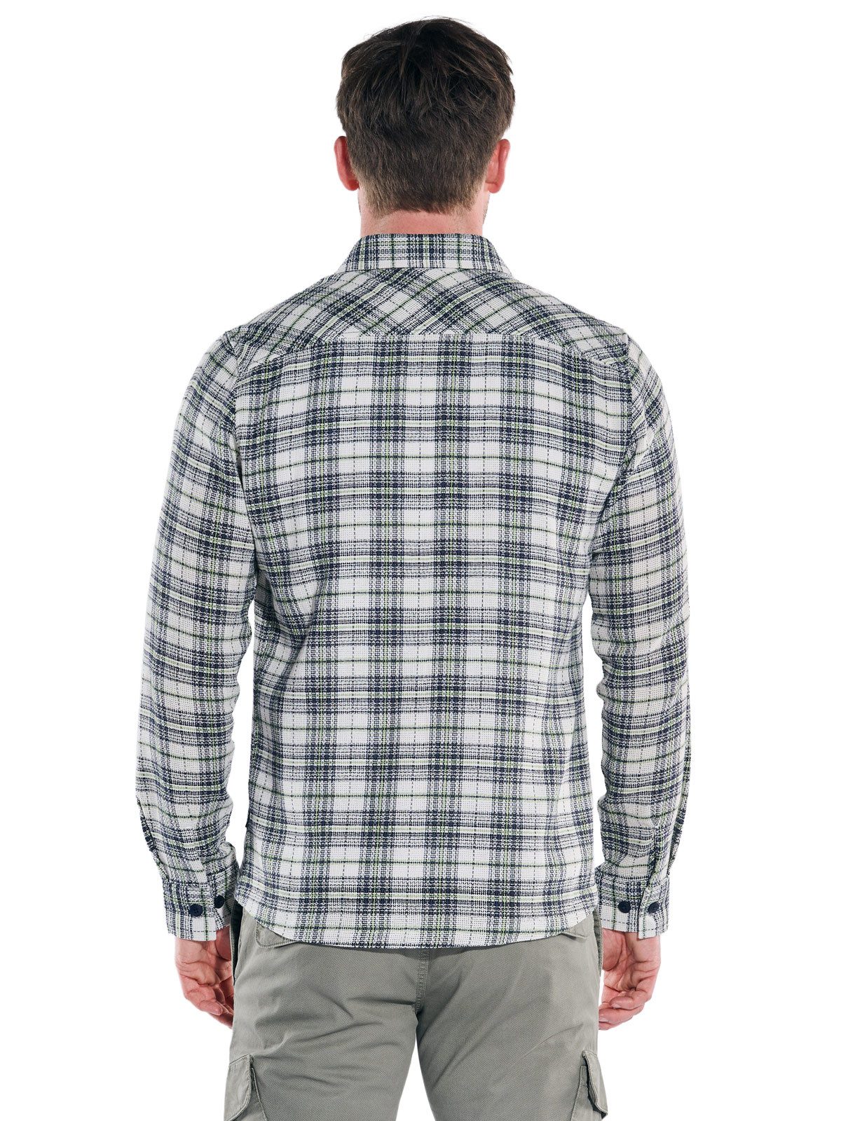 Engbers Langarmhemd Herren Kerniges Overshirt aus Leno-Ware, Brilliantblau