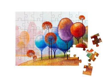 puzzleYOU Puzzle Ölgemälde: Abstrakte Bäume, 48 Puzzleteile, puzzleYOU-Kollektionen Gemälde