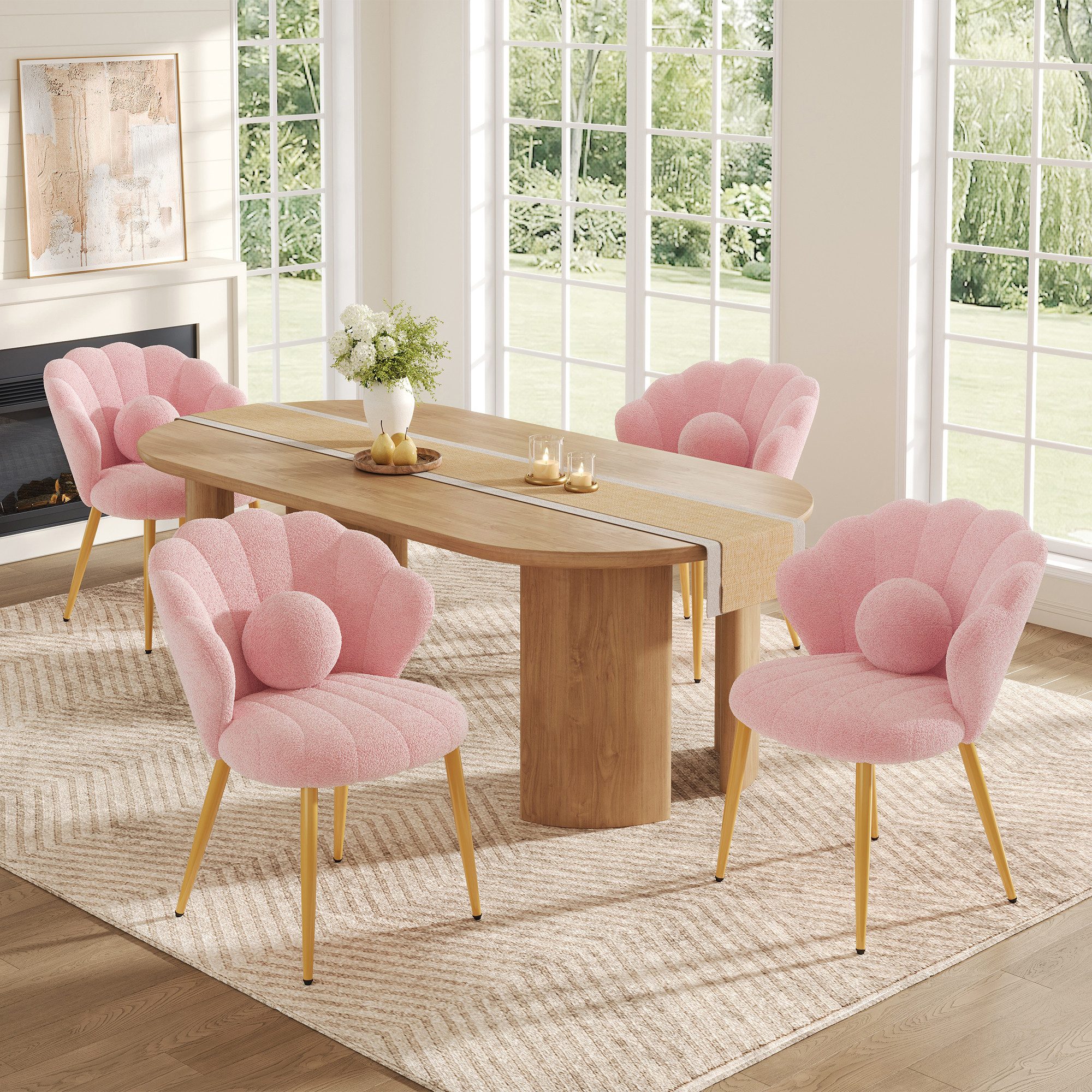 Rosa 4er Set Esszimmerstühle online kaufen