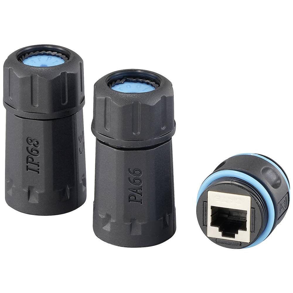 Renkforce IP68 CAT6 Netzwerkkupplung RJ45 RF-4533938 Netzwerk-Adapter, Wasserdicht, UV-Beständig, vergoldete Steckkontakte