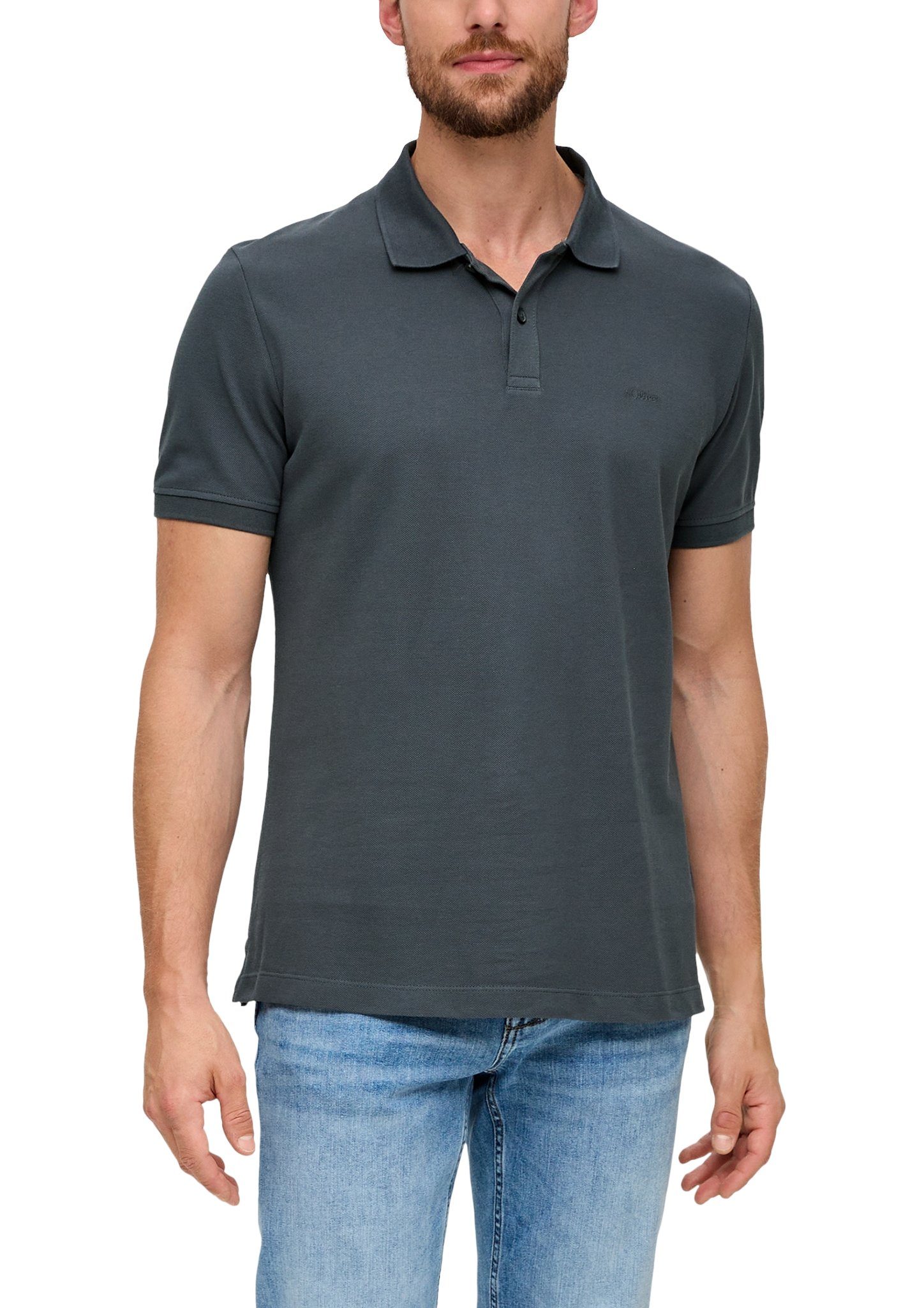 Poloshirt dezenter mit s.Oliver Logostickerei grey dark