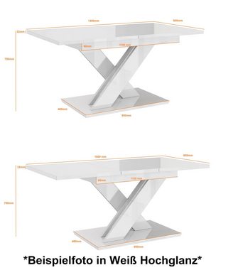 designimpex Esstisch Design Esstisch PA-222 ausziehbar 140 - 180 cm Esszimmer