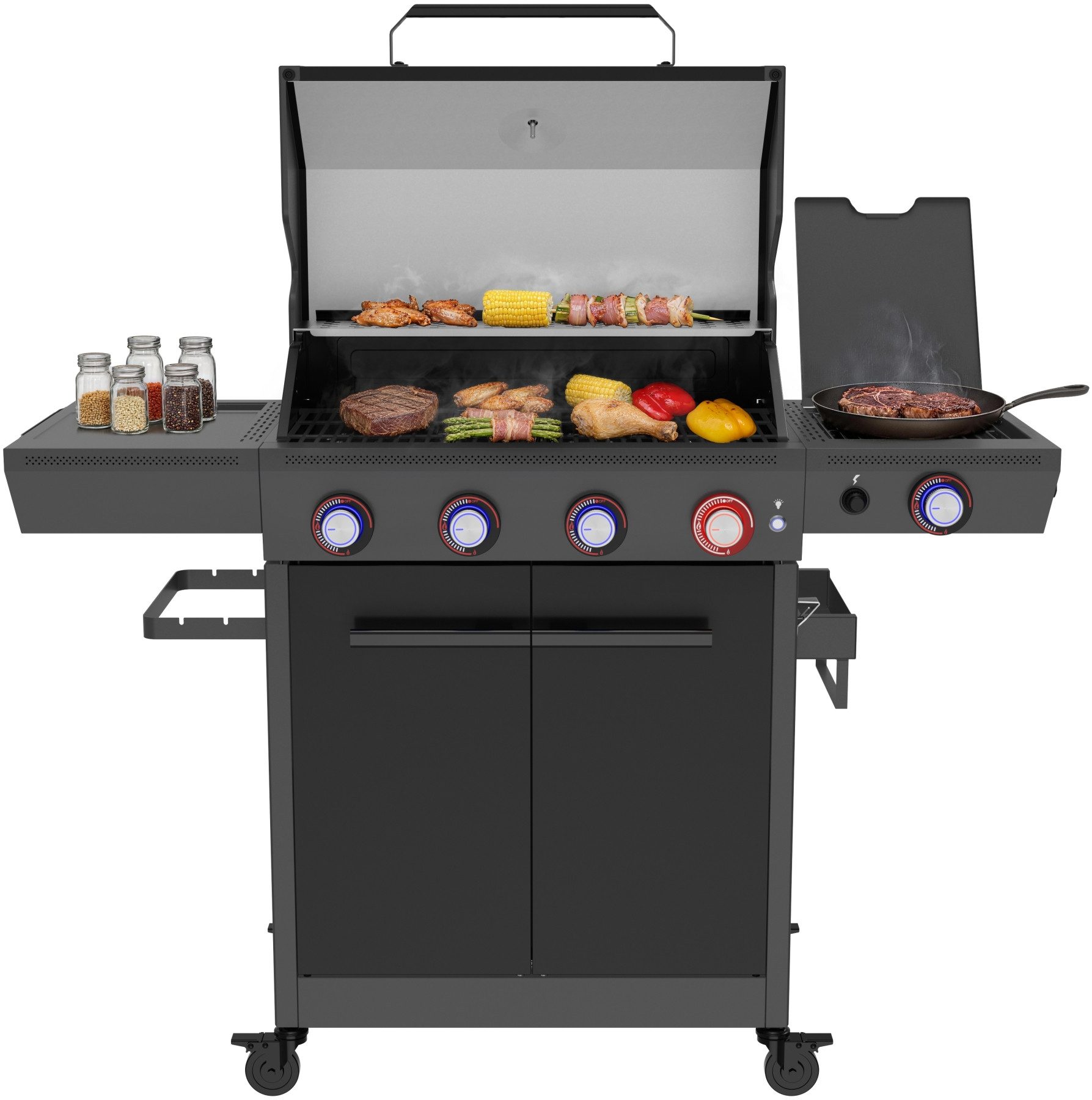 El Fuego Gasgrill Key West, 16 kW (4 Brenner je 3,0 kW + 1 Turbobrenner 4,0 kW)