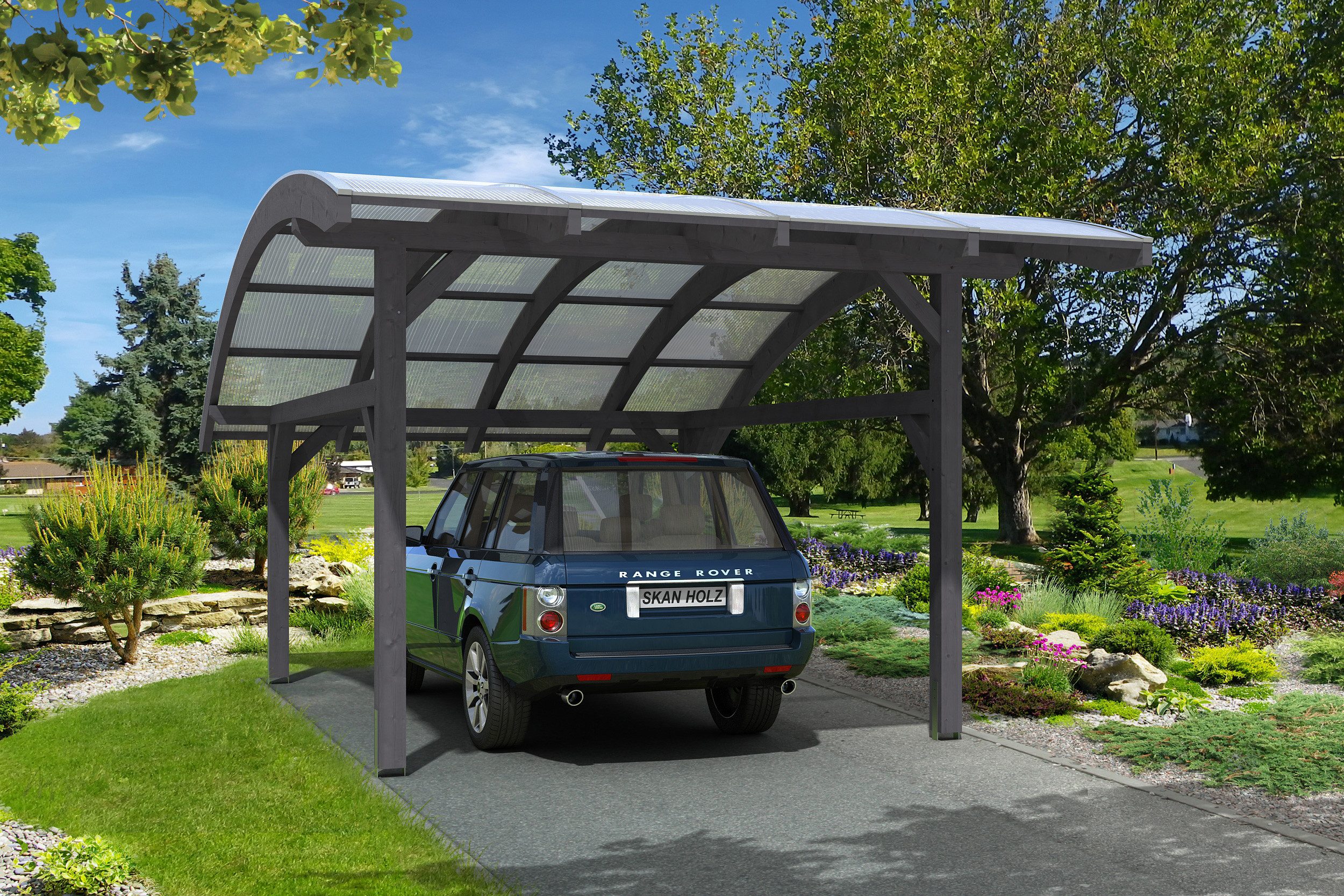 Skanholz Einzelcarport Schwaben, BxT: 434x630 cm, 263 cm Einfahrtshöhe, 434x630cm