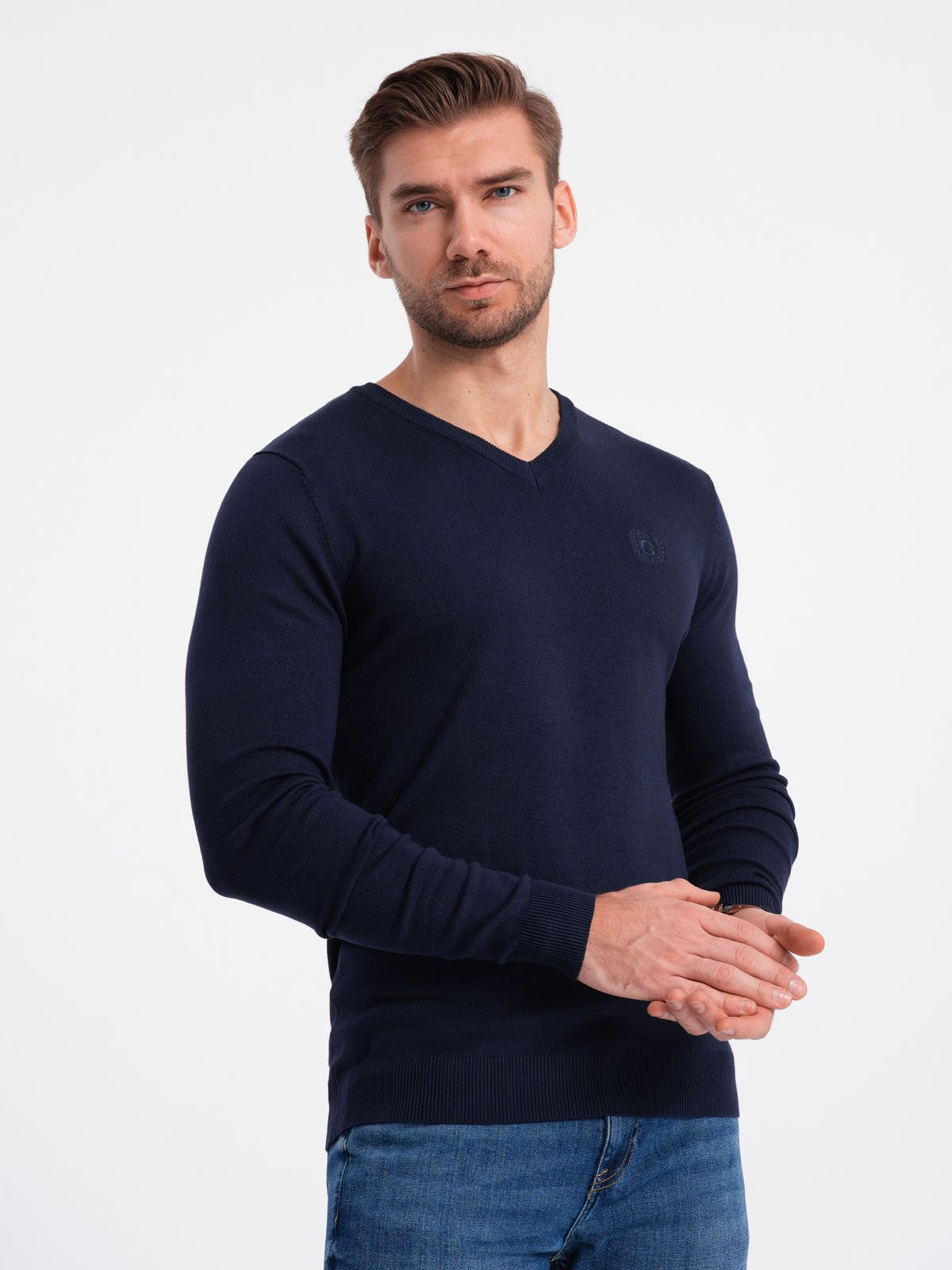 OMBRE V-Ausschnitt-Pullover Eleganter Herrenpullover mit V-Ausschnitt günstig online kaufen