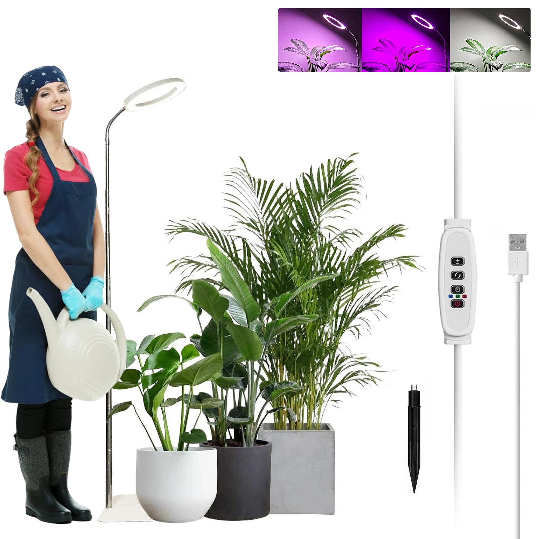 LMaxhome Pflanzenlampe LED Vollspektrum Wachstumslicht 25-155CM Höhenverste günstig online kaufen