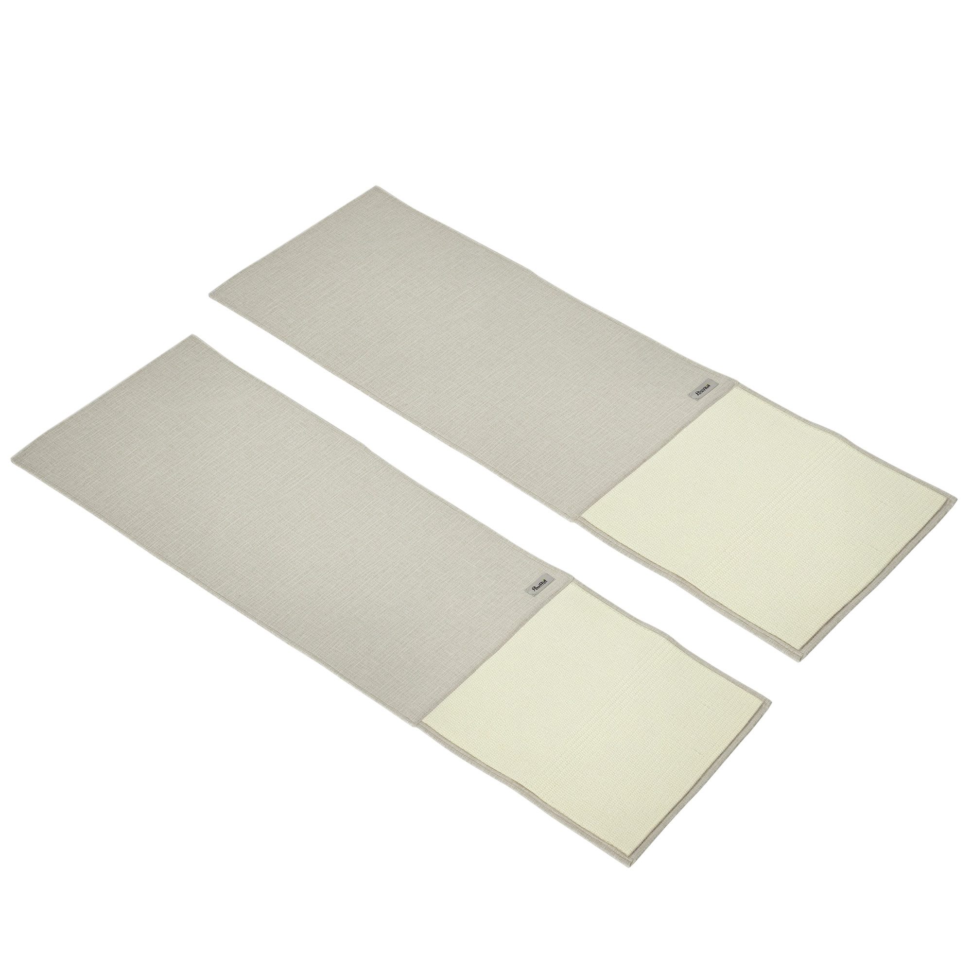 PawHut Kratzbrett Kratzmatte Katze 2er Set Sisal Katzenkratzbretter, (Kratzspielzeug, 2-tlg., Kratzstamm), Beige+Grau 130 x 45 x 0.3 cm
