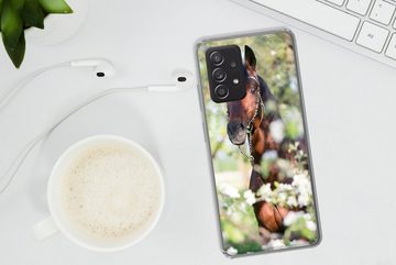 MuchoWow Handyhülle Pferde - Blüte - Frühling - Tiere, Phone Case, Handyhülle Samsung Galaxy A53, Silikon, Schutzhülle