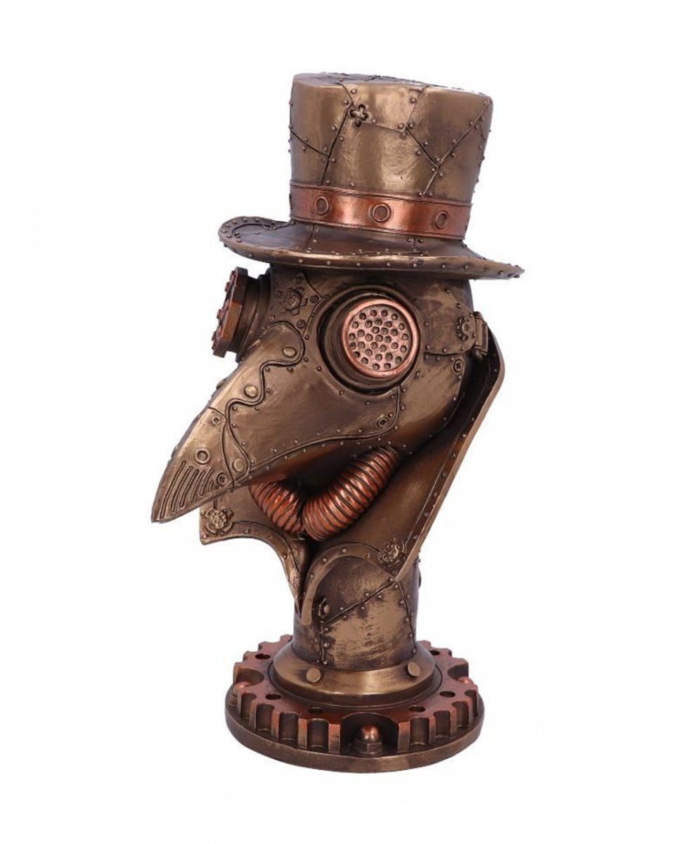 Pestdoktor Steampunk als Horror-Shop Figur Bronzefarbene Dekofigur Büste