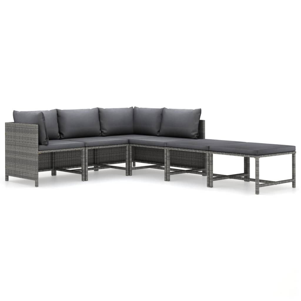 vidaXL Gartenlounge-Set 6-tlg. Garten-Lounge-Set mit Kissen günstig online kaufen