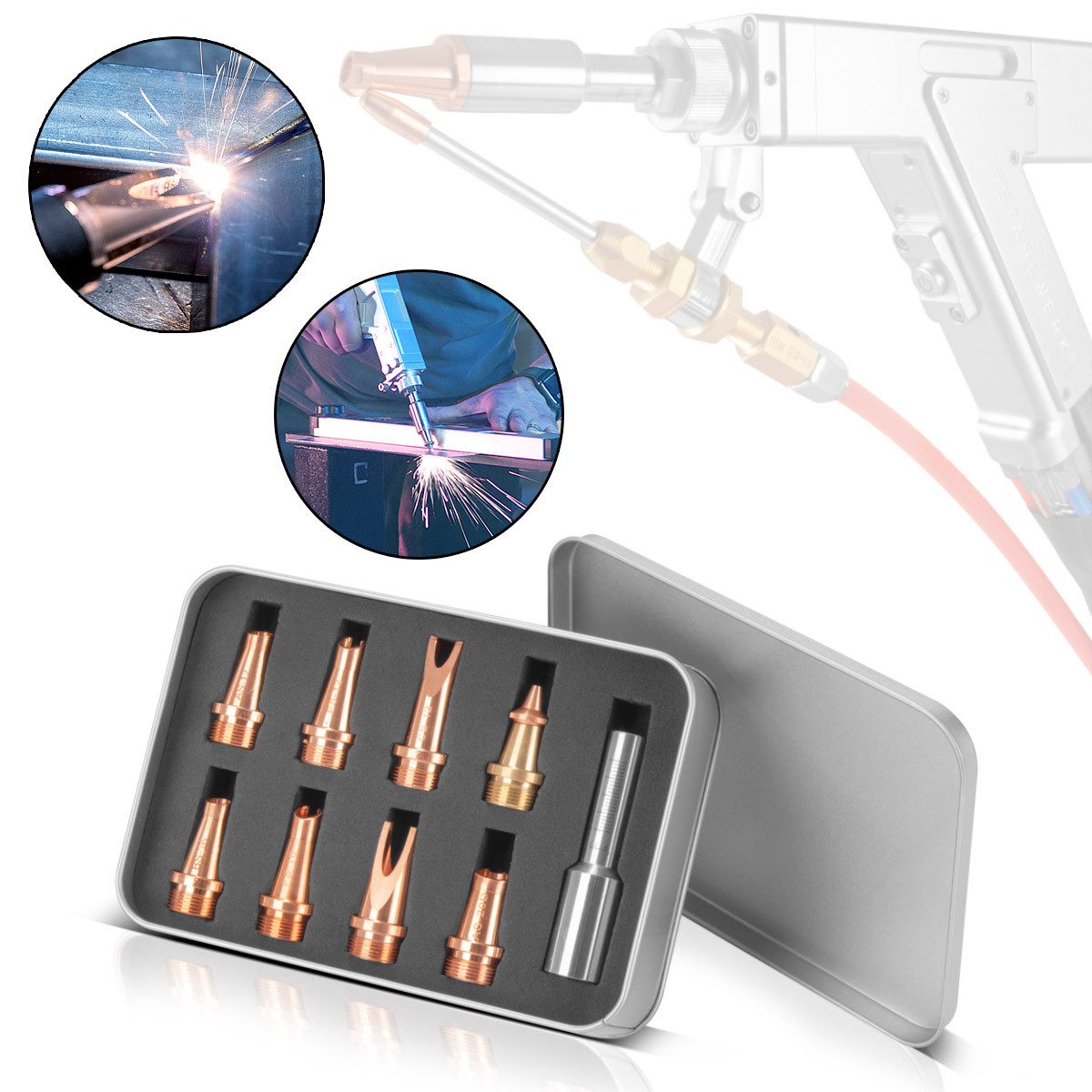 STAHLWERK Elektrowerkzeug-Set Laser Düsen 9er Set für Laser Schweißgeräte