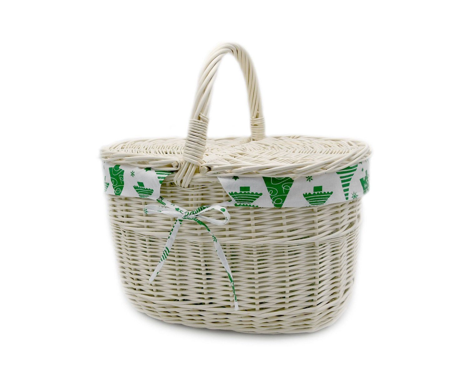 MyBer® Einkaufskorb Korb aus Weide geflochten Weidenkorb Handarbeit weiß, mit Stoffeinlage 2 Deckeln 40/22/25cm (38 mit Griff) K13-027-SWGW. € 65,99, (€ 65,99 pro 1 Stk).