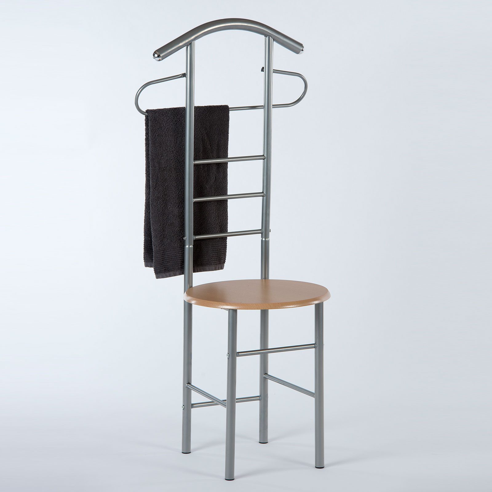 Möbel Akut Herrendiener Herrendiener Stuhl Henry Buche Metallgestell silberfarben