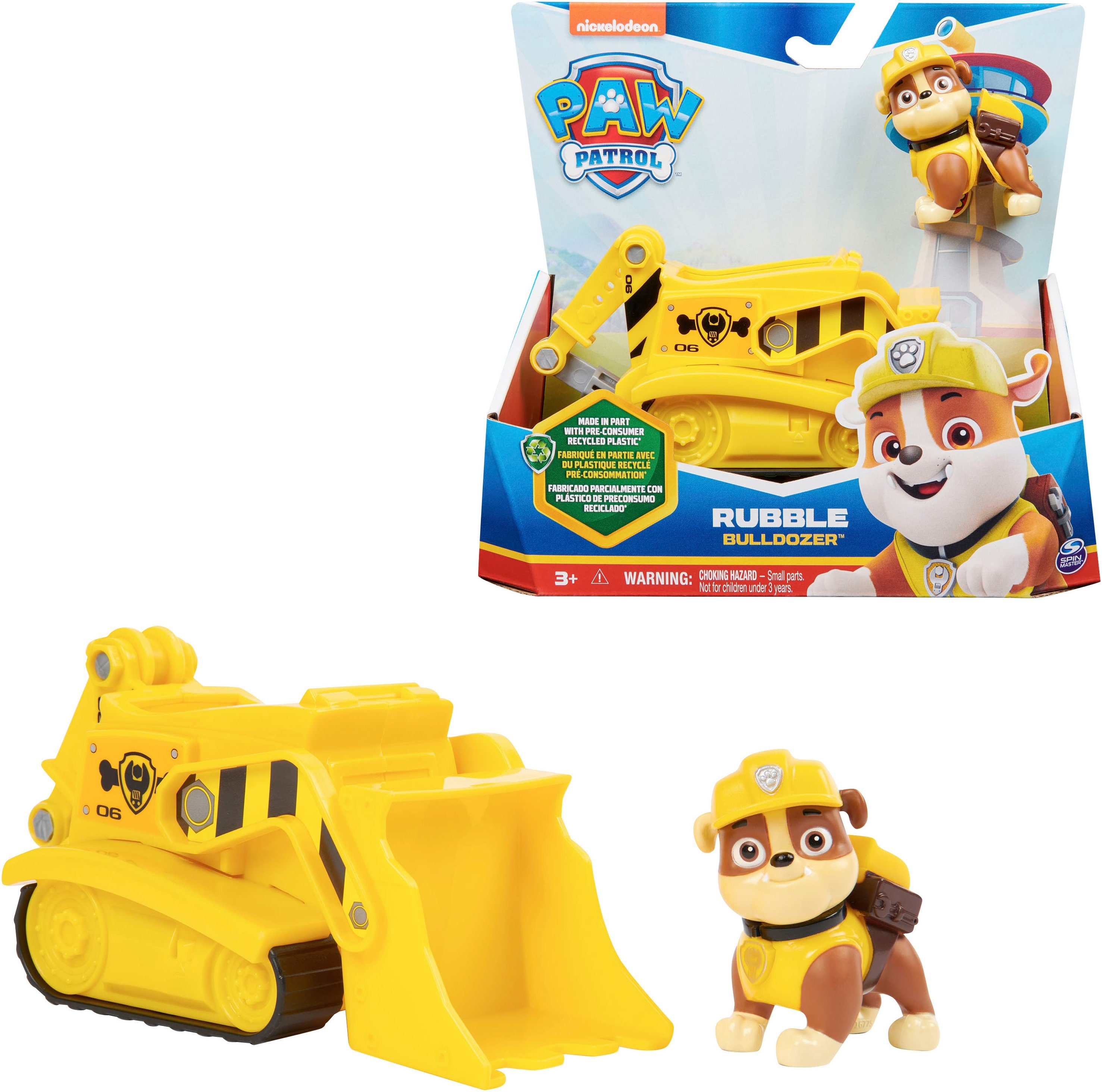 Spin Master Spielzeug-Auto Paw Patrol - Sust. Basic Vehicle Rubble, zum Teil aus recycelten Material