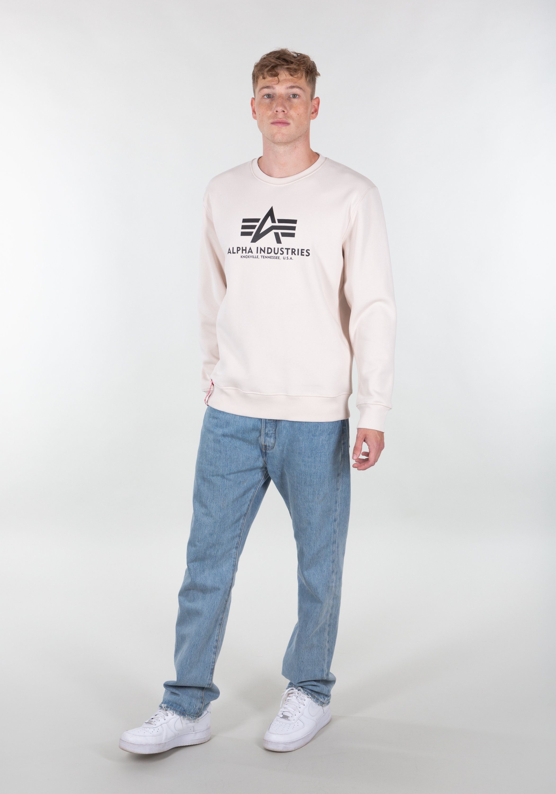 - white Alpha Sweater Alpha Men Basic Industries Industries Sweater jet stream Sweatshirts