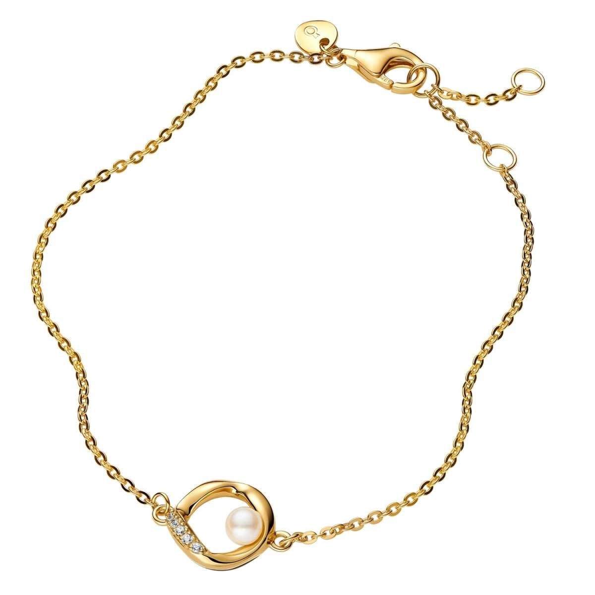 Pandora Perlenarmband 563830C01, für Damen mit Perle Goldfarben