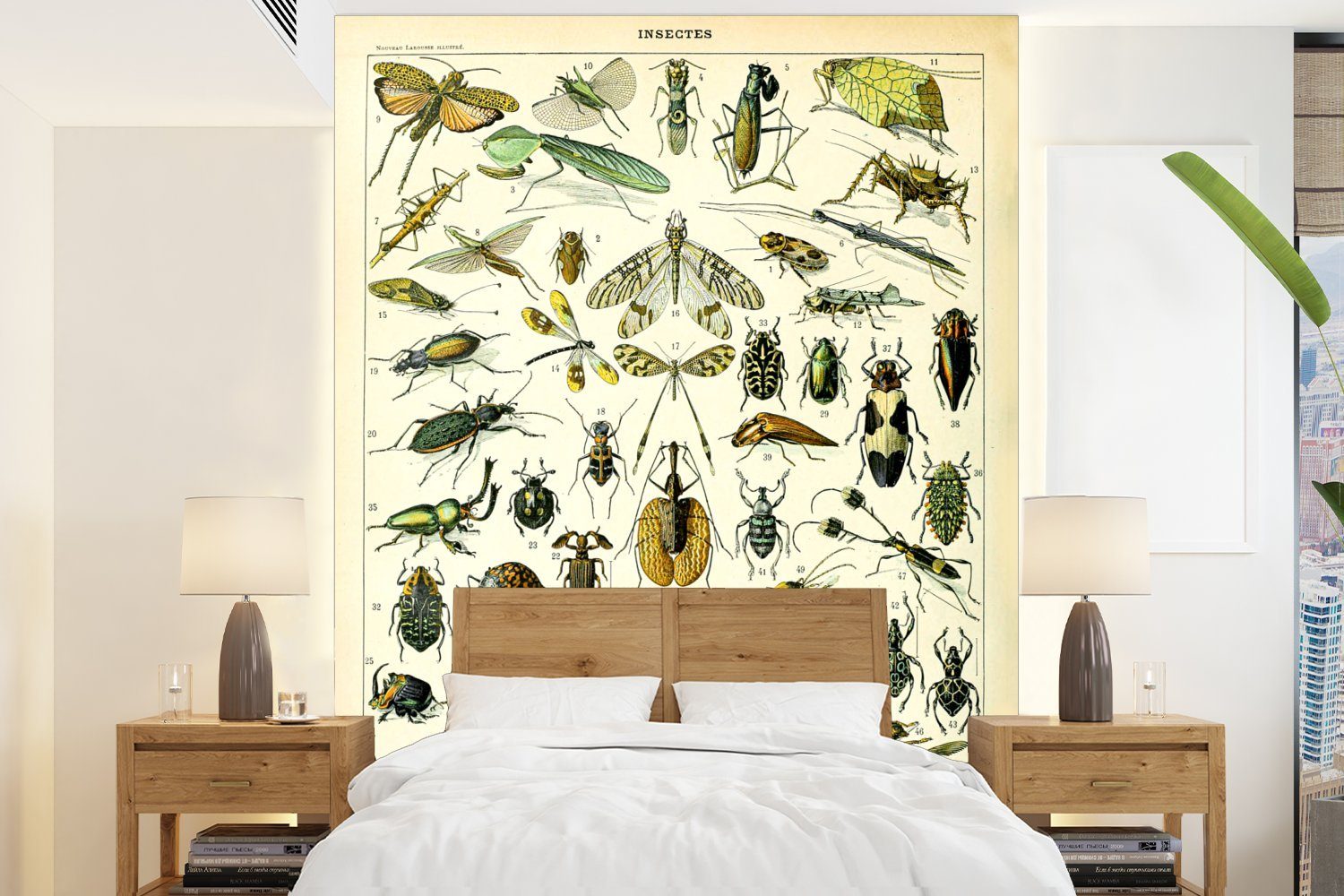 MuchoWow Fototapete Insekten - Tiere - Libelle, Matt, bedruckt, (4 St), Montagefertig Vinyl Tapete für Wohnzimmer, Wandtapete