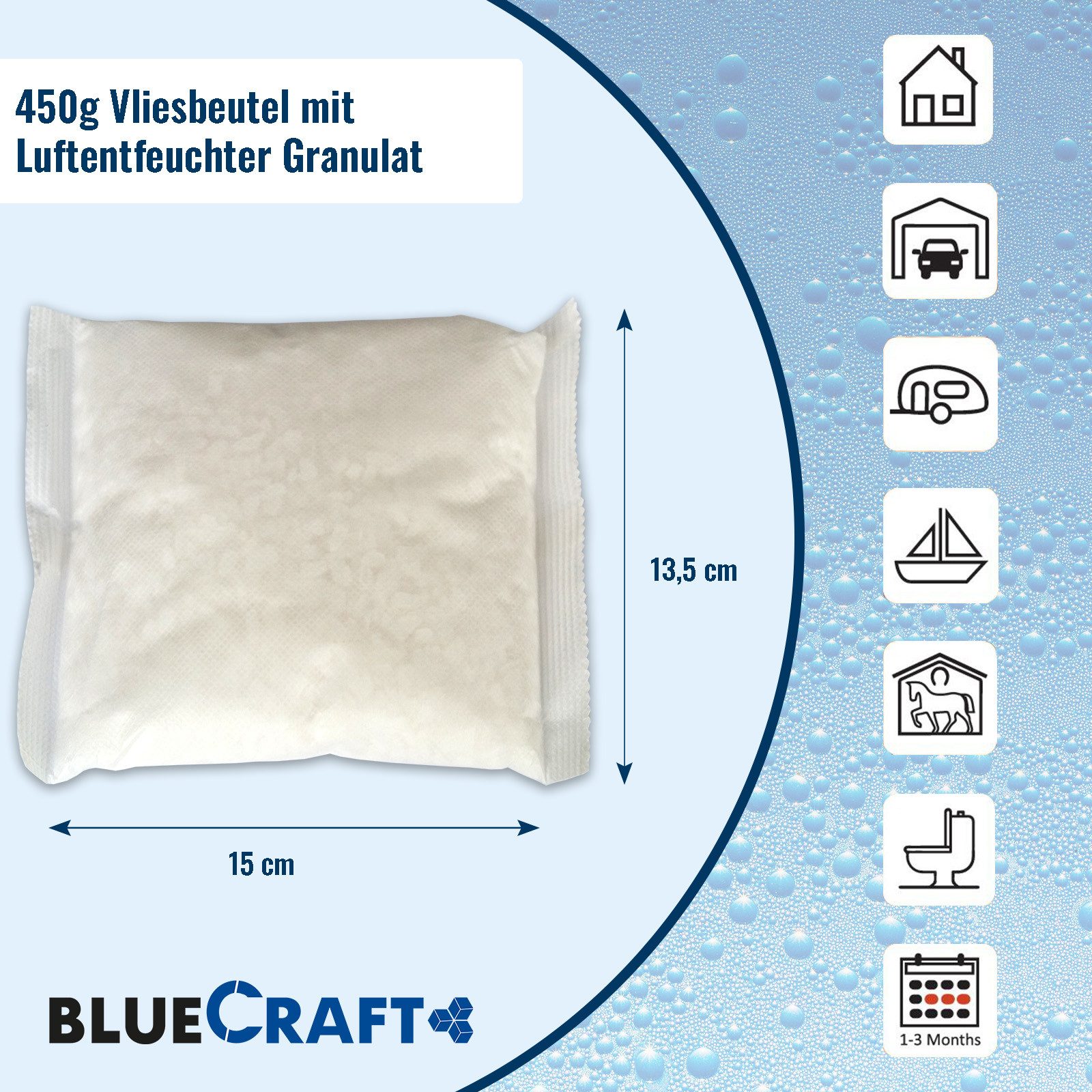 BlueCraft Luftentfeuchter-Nachfüllpack 12x 450g Entfeuchter Granulat im Vli günstig online kaufen