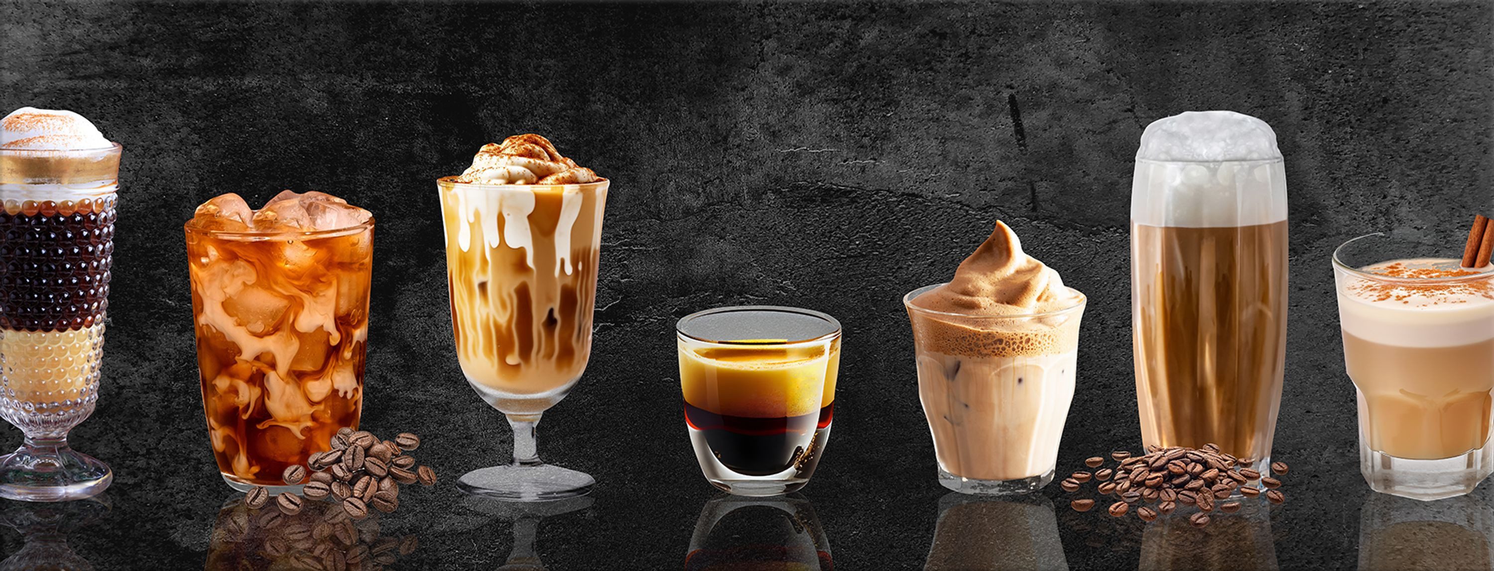 artissimo Glasbild Bild aus Glas 80x30 cm / Wandbild Querformat / Deko Küche, Küchenbild: Kaffee-Spezialitäten modern