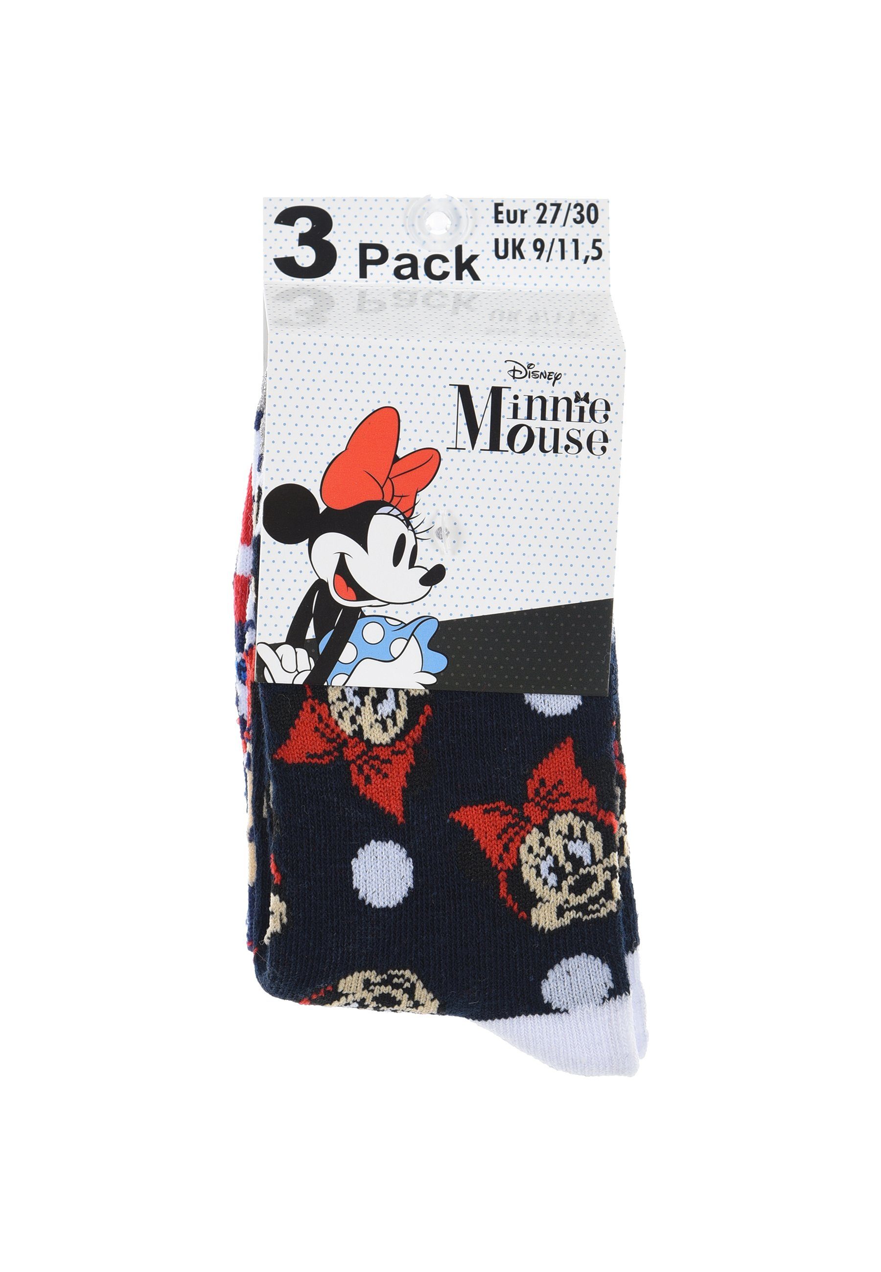 Mädchen Disney Minnie Paket Mouse Kinder Socken Socken (3-Paar) Strümpfe