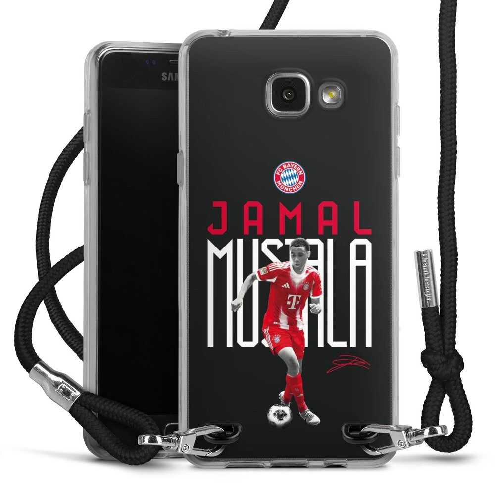 DeinDesign Handyhülle FC Bayern München Jamal Musiala Offizielles Lizenzprodukt, Samsung Galaxy A5 (2016) Handykette Hülle mit Band Case zum Umhängen