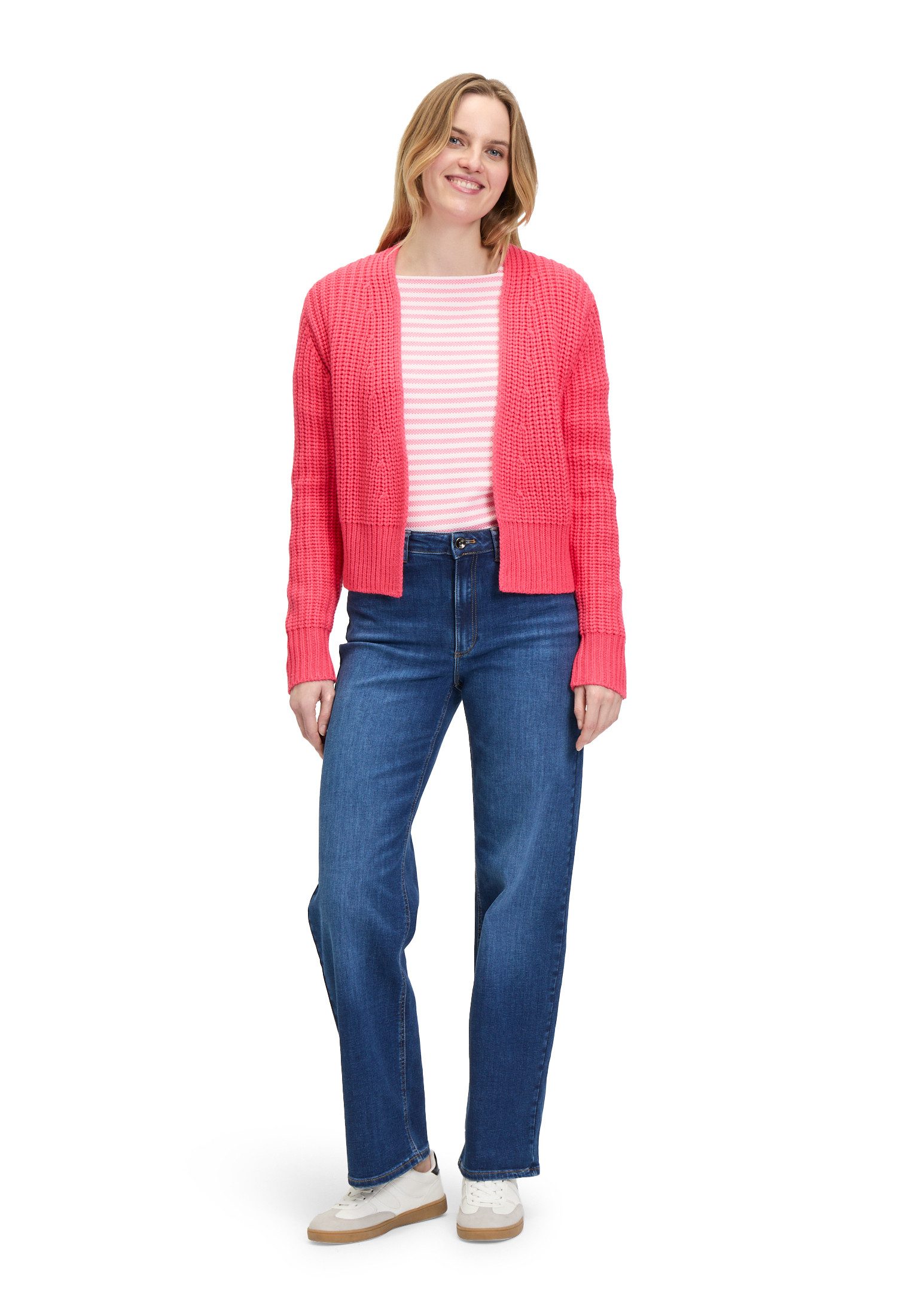 Betty&Co Strickjacke Damen ohne Verschluss (1-tlg) Rippbündchen