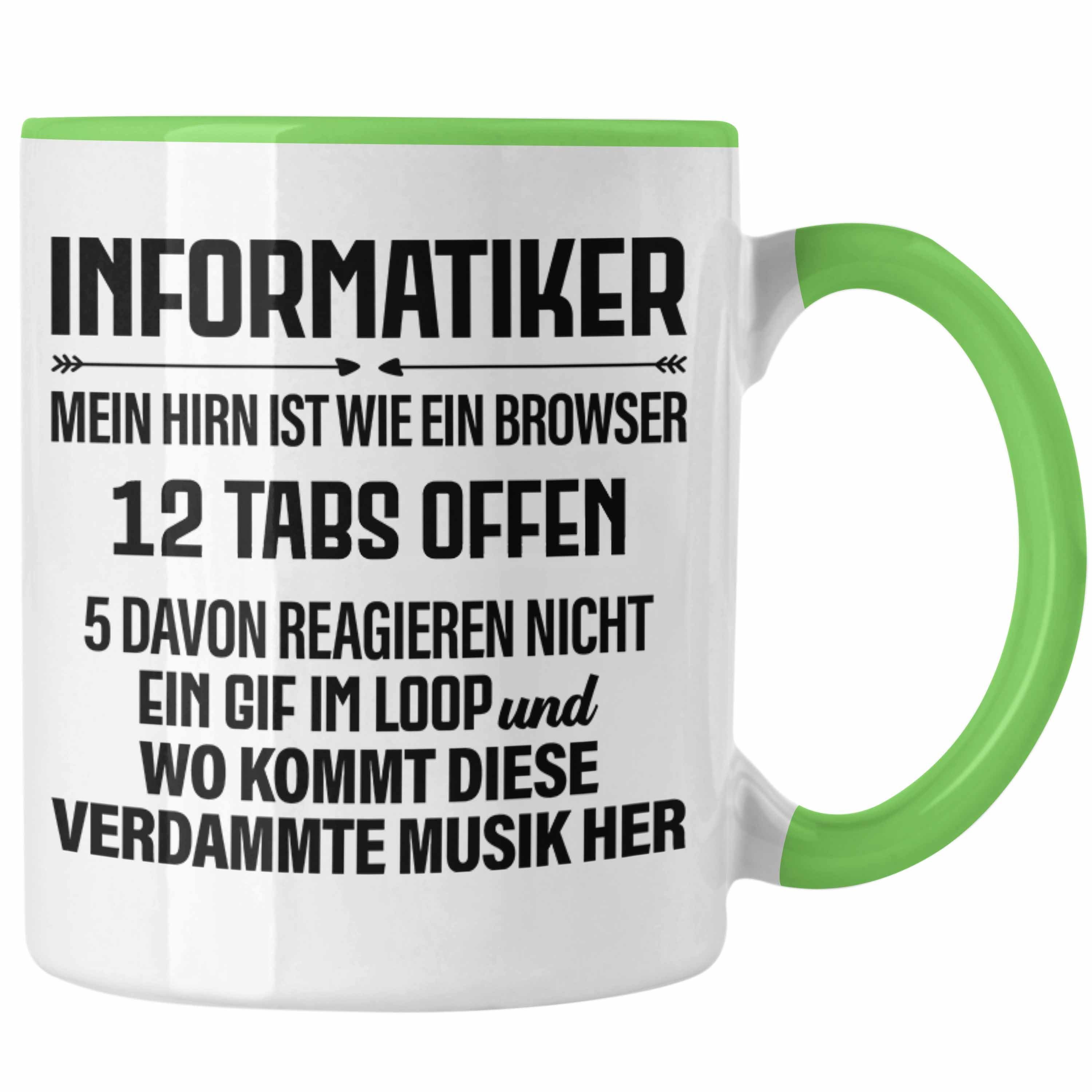 Trendation Tasse Trendation - Informatiker Tasse Geschenk Programmierer Gadget Lustig Geschenkidee Männer Zubehör Informatiklehrer IT Programmierer Grün