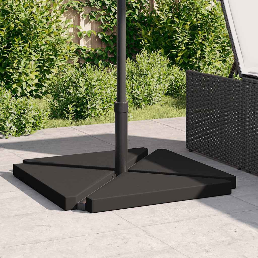 vidaXL Schirmhalter Schirm-Gewichtsplatten 4 Stk. Schwarz Granit Dreieckig 14 kg, 1 tlg.