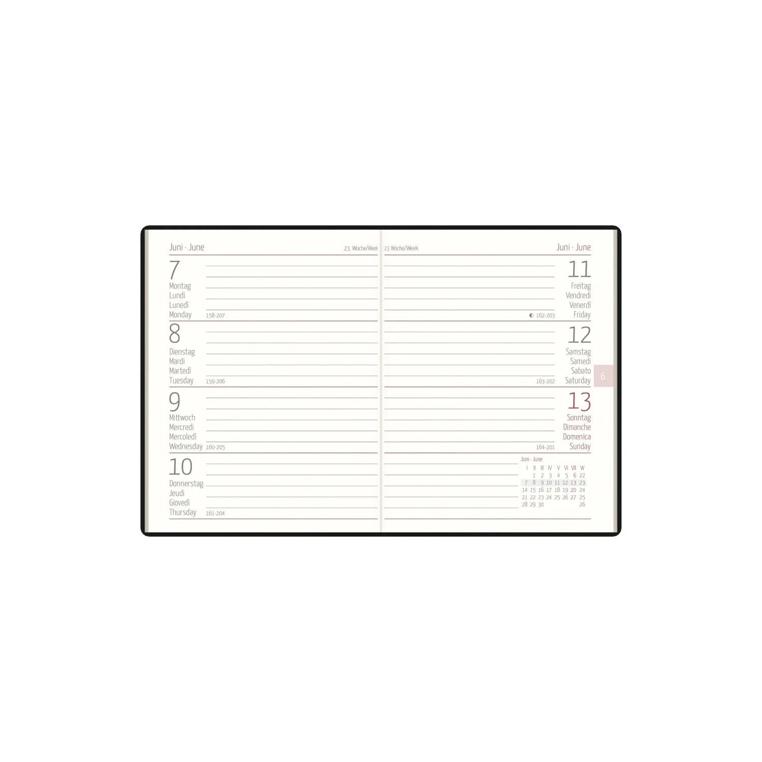 NEUMANN Taschenkalender Taschenkalender schwarz 1W/2S 2027