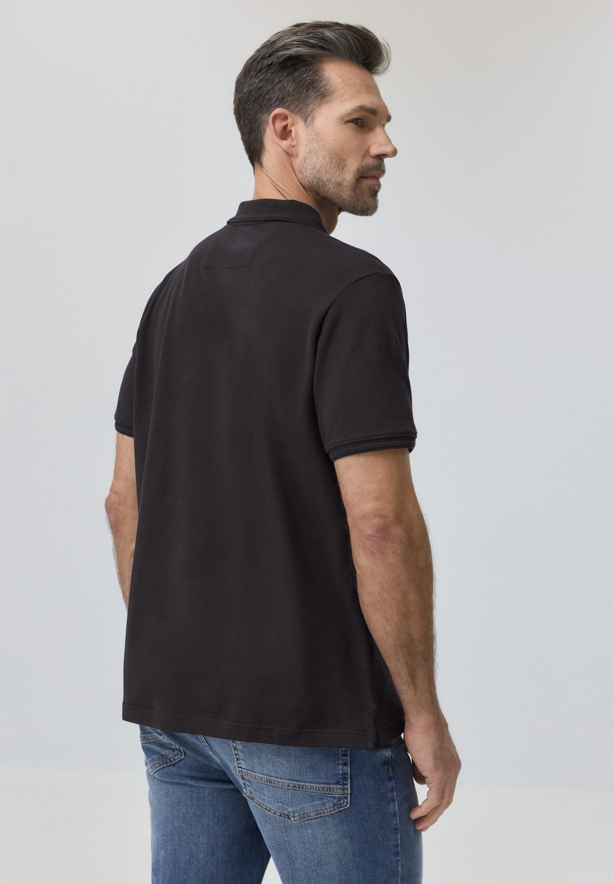 STREET ONE MEN Poloshirt aus Baumwolle mit Stretchante