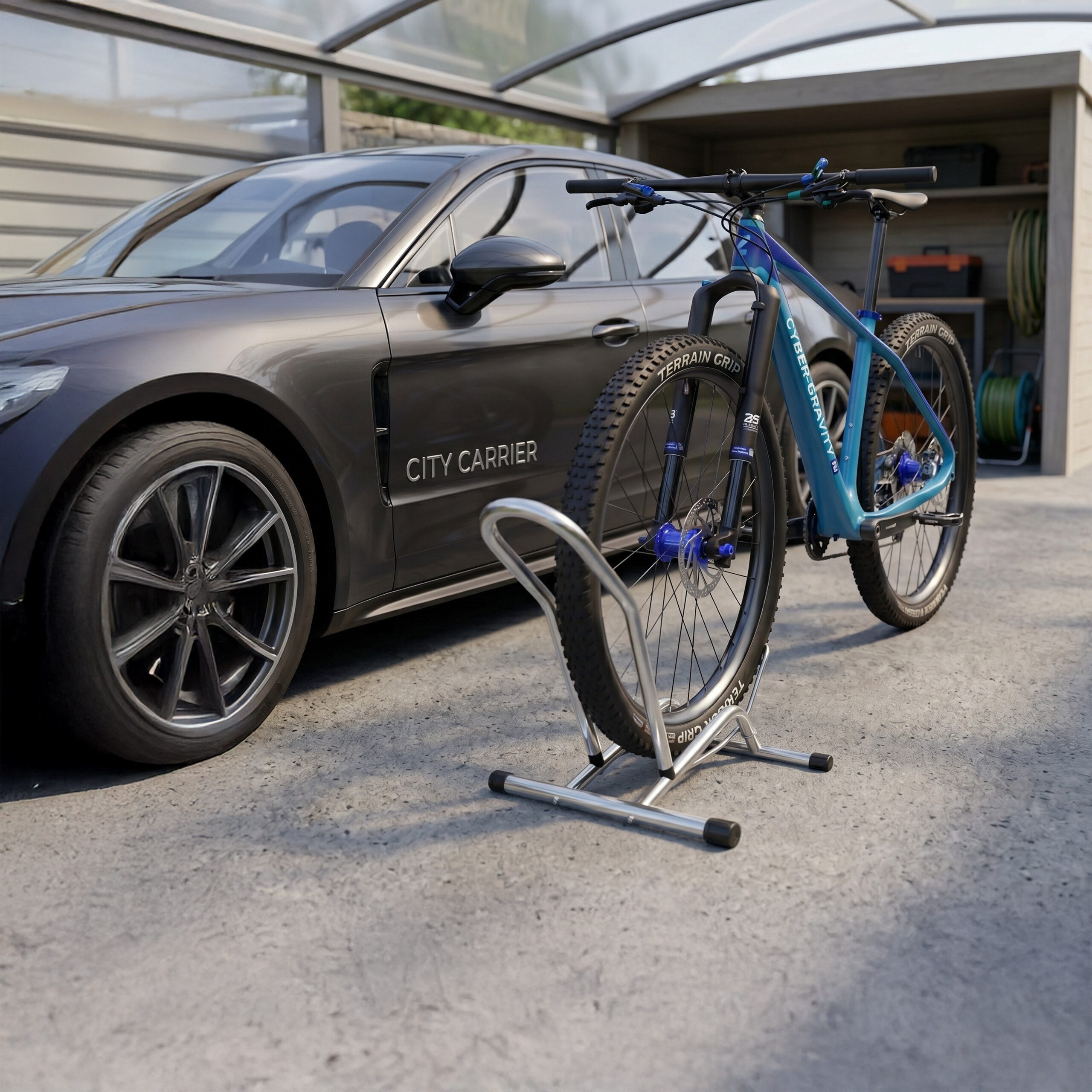 relaxdays Fahrradständer bis 29 Zoll, silber