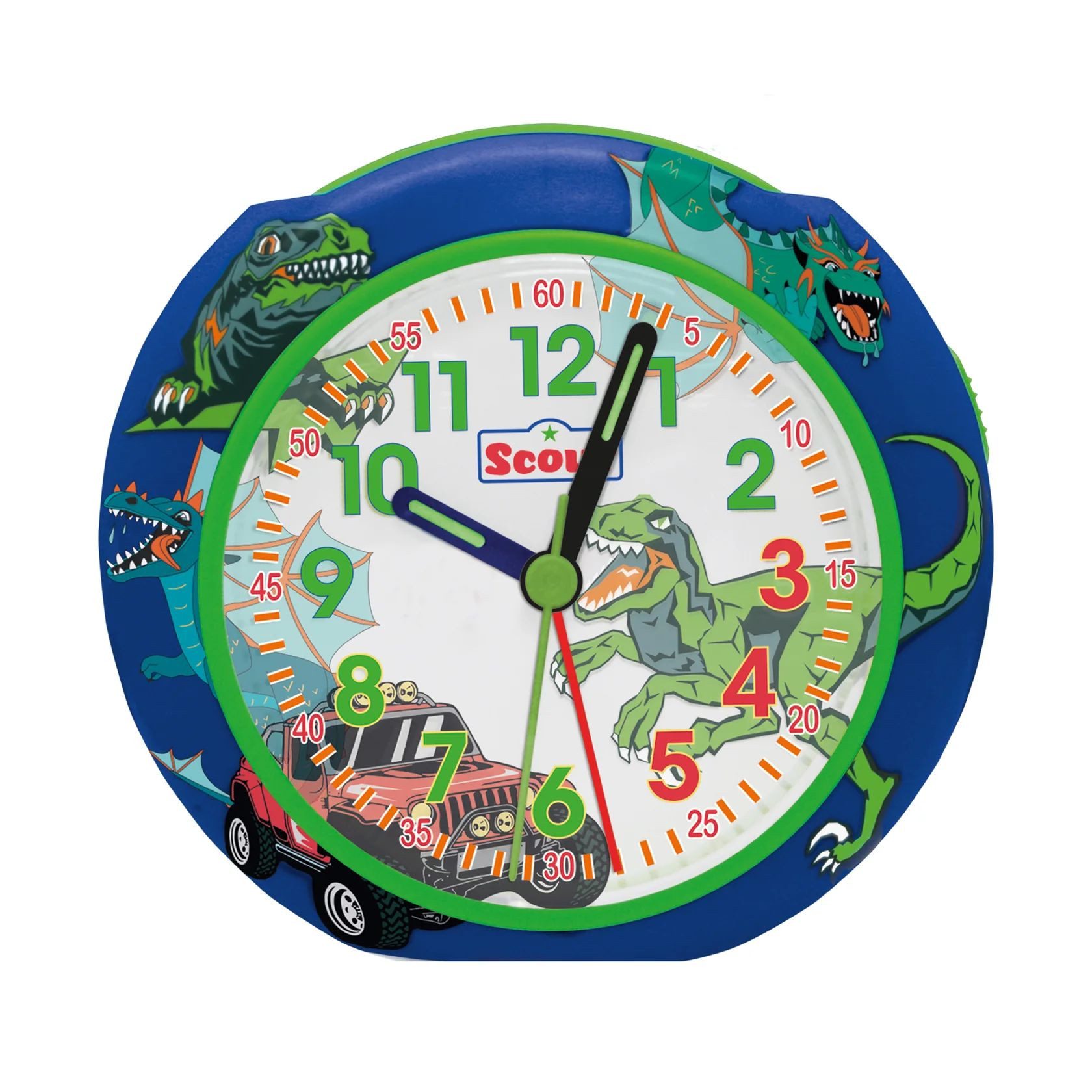 Scout Kinderwecker 166000012 Dinosaurier Lernwecker mit Licht & Schlummerfunktion
