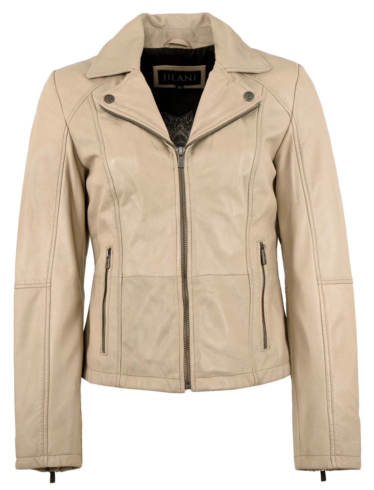 Jilani Lederjacke Smilla Jilani - Damen Lederjacke Lammnappa britch sand