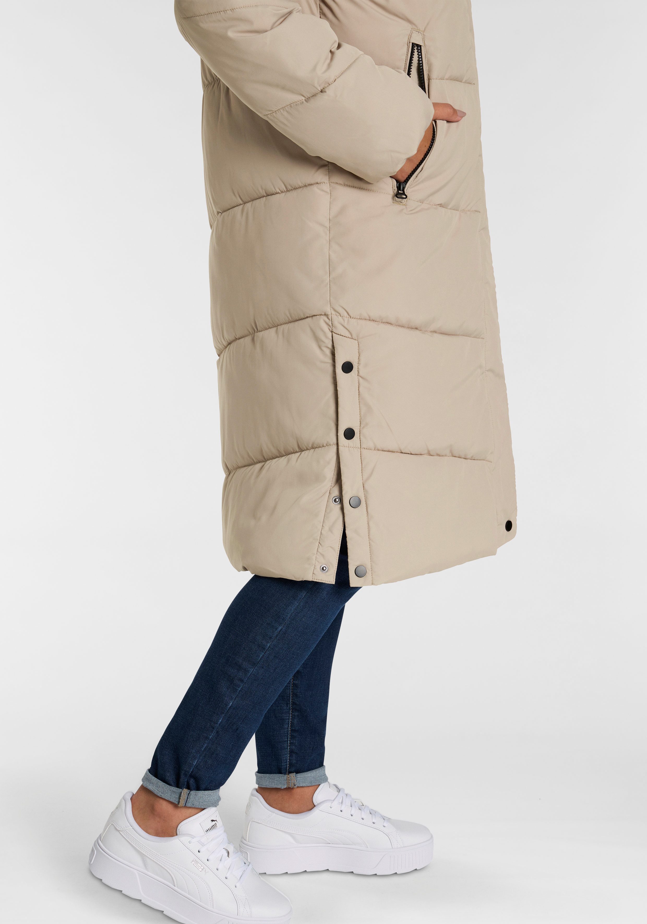ONLY Steppmantel ONLMEGAN LIFE LONG PUFFER COAT CS OTW verdeckter Zipper, Reißverschlusstaschen, winddicht – Bild 5 von 5