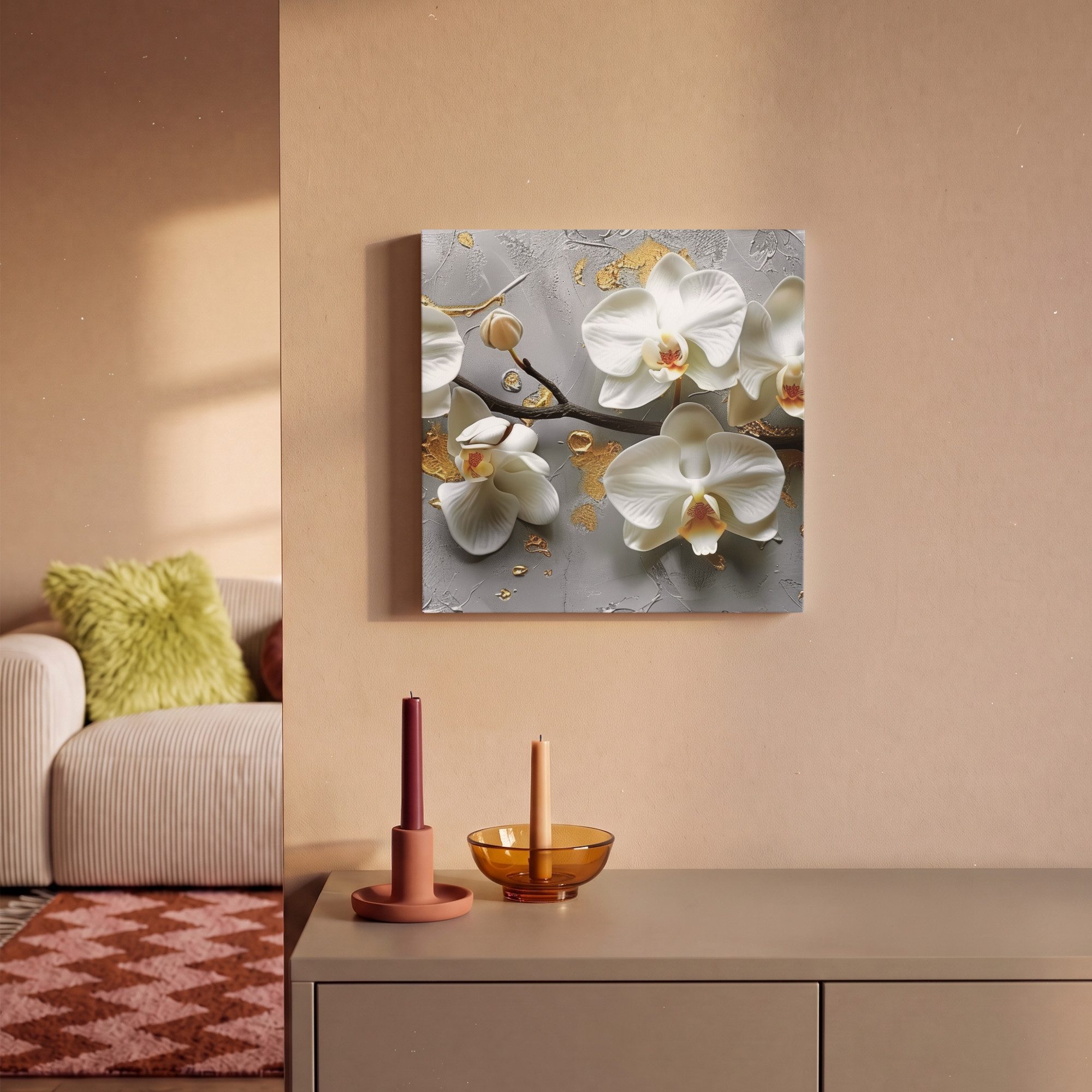 OneMillionCanvasses® Leinwandbild Blumen - Orchidee - Abstrakt - Modern, Fotodruck (1 St), Leinwand Canvas Wandbild, Wanddekoration 20x30 cm – Bild 2 von 5