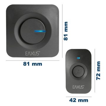 EAXUS Türklingel-Set moderne Haustürklingel 200m Reichweite, 52 Klingeltöne, (Schwarz/Weiß - 1/2 Empfänger), LED Anzeige, IP56 wasserdicht, 5 Lautstärkestufen