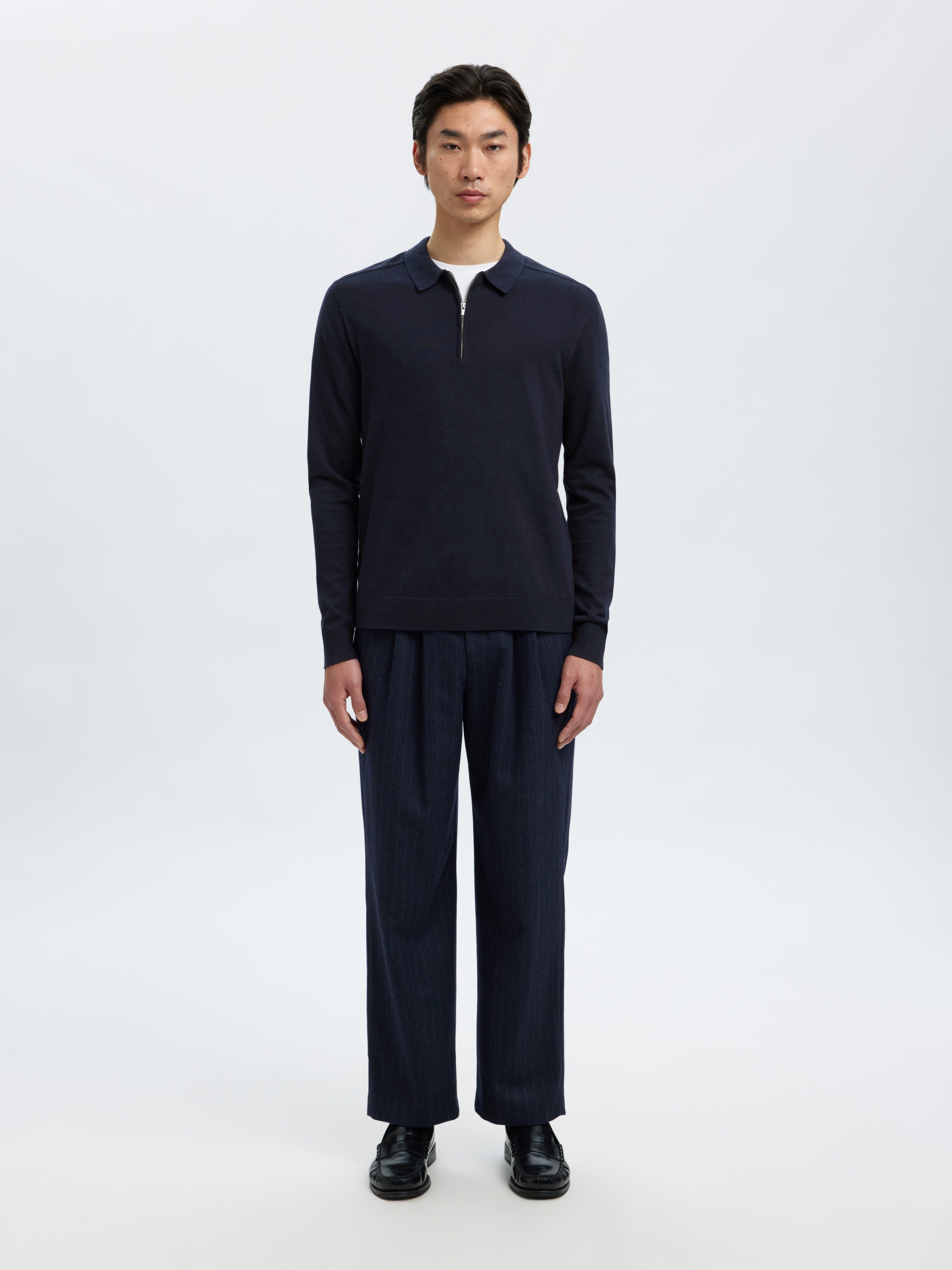 Selected Polokragenpullover SLHBERG LS HALF ZIP POLO NOOS