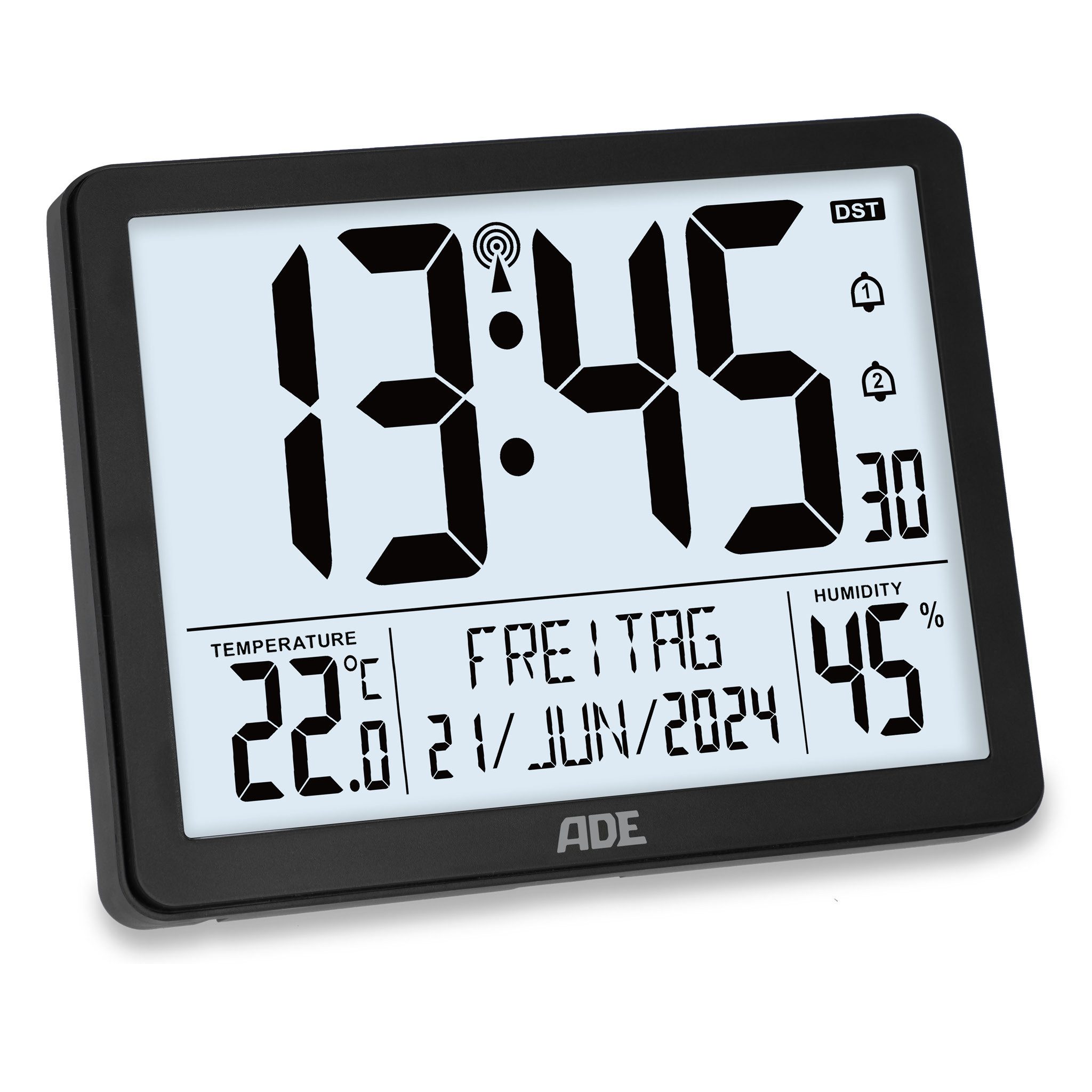 Funktischuhr Digitale Tischuhr Wecker mit Thermometer und Hygrometer