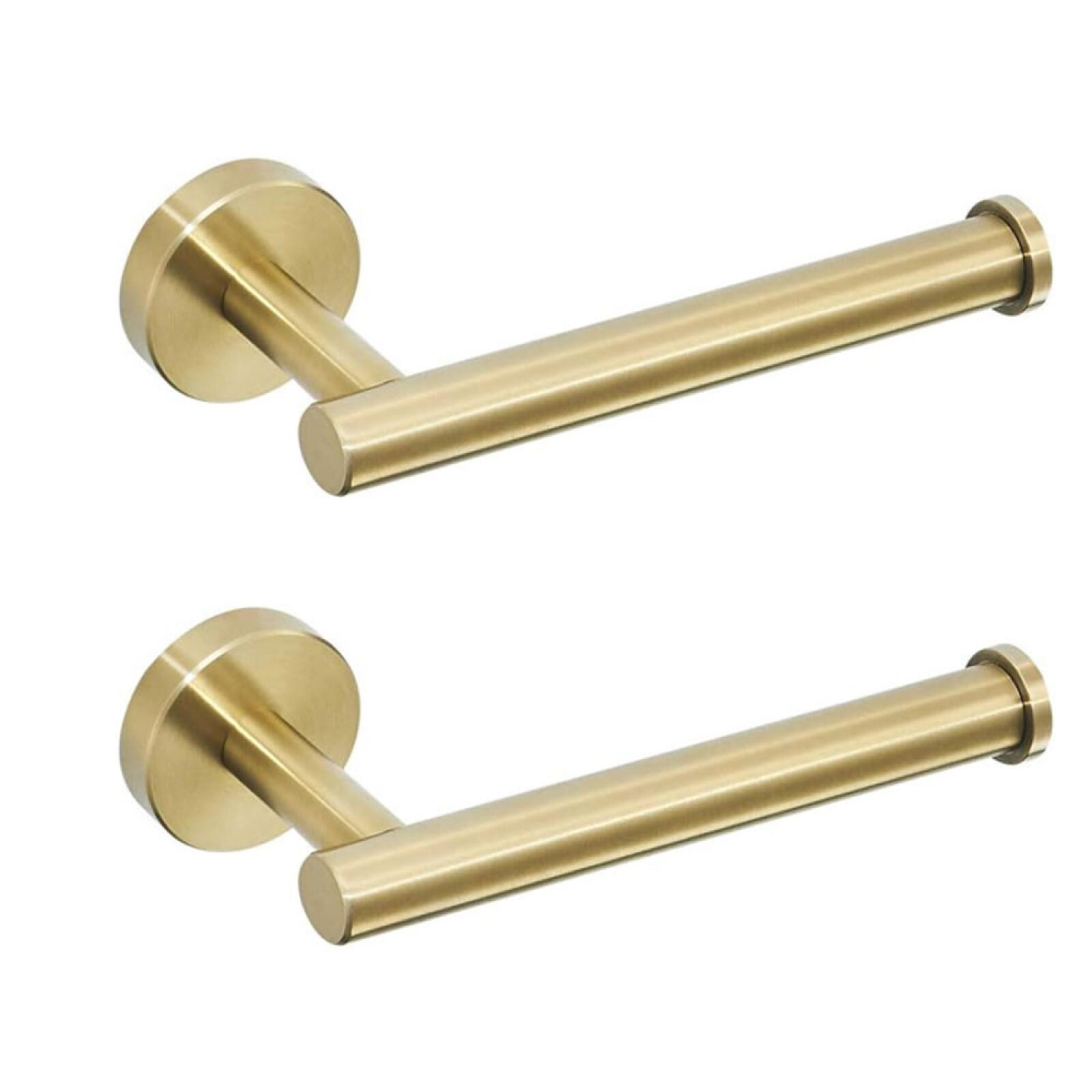 FELIXLEO Toilettenpapierhalter 2 Toilettenpapierhalter Edelstahl 304 Wandmontage Gold gebürstet (1-St)